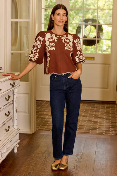 Women's Brown Faux Suede Top | Avara | Avara