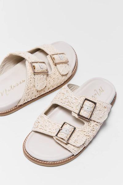 Josie Tan Woven Raffia Sandals | Avara