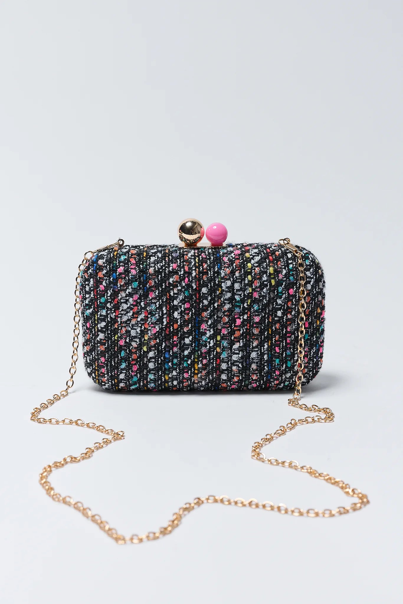 Mabel Black Tweed Clutch