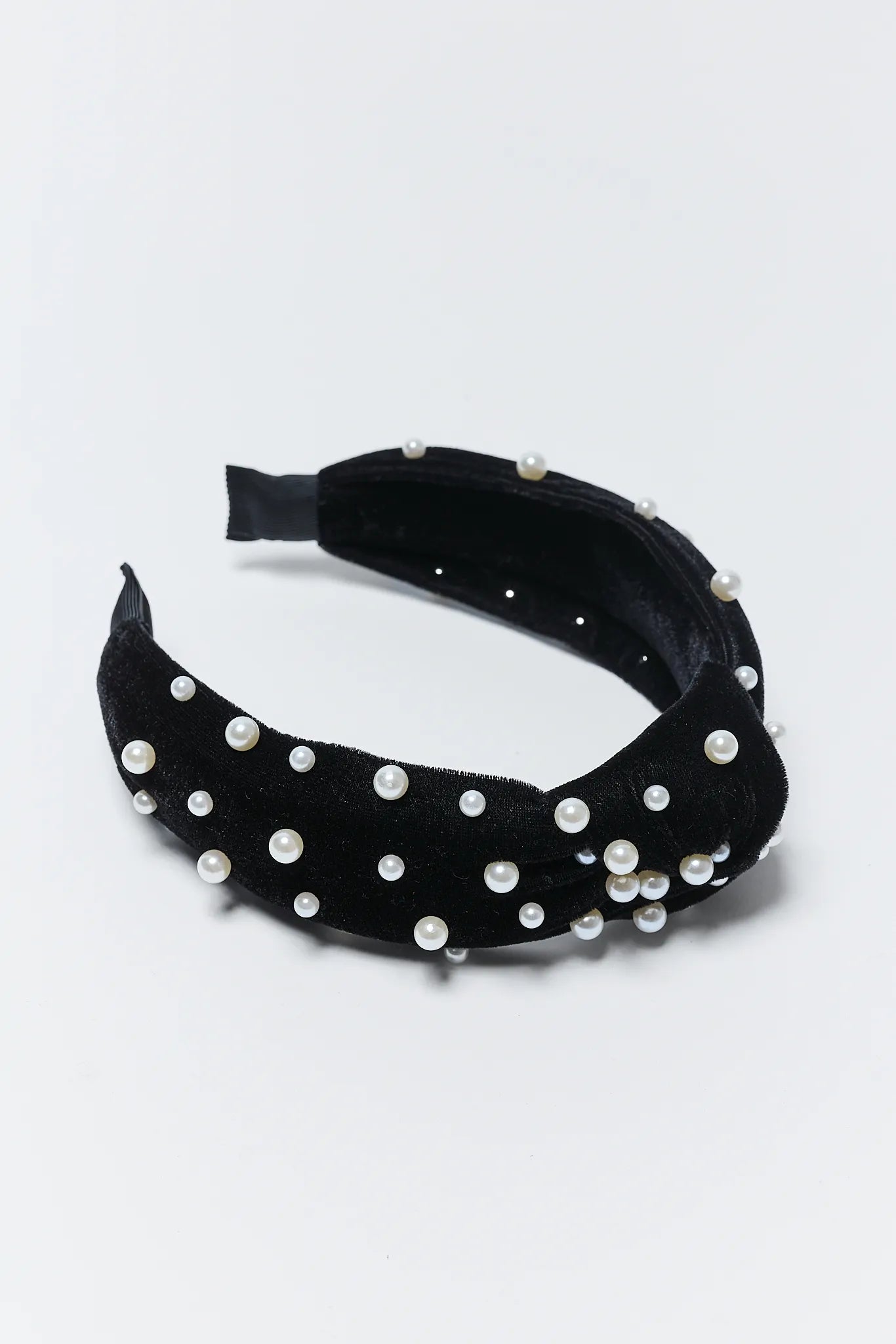 Marie Black Pearl Knot Headband