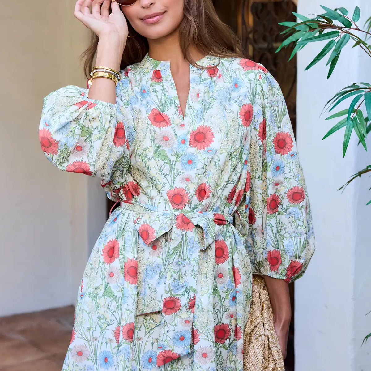 Multi Floral Print Short Dress Multi Floral Print Short Dress