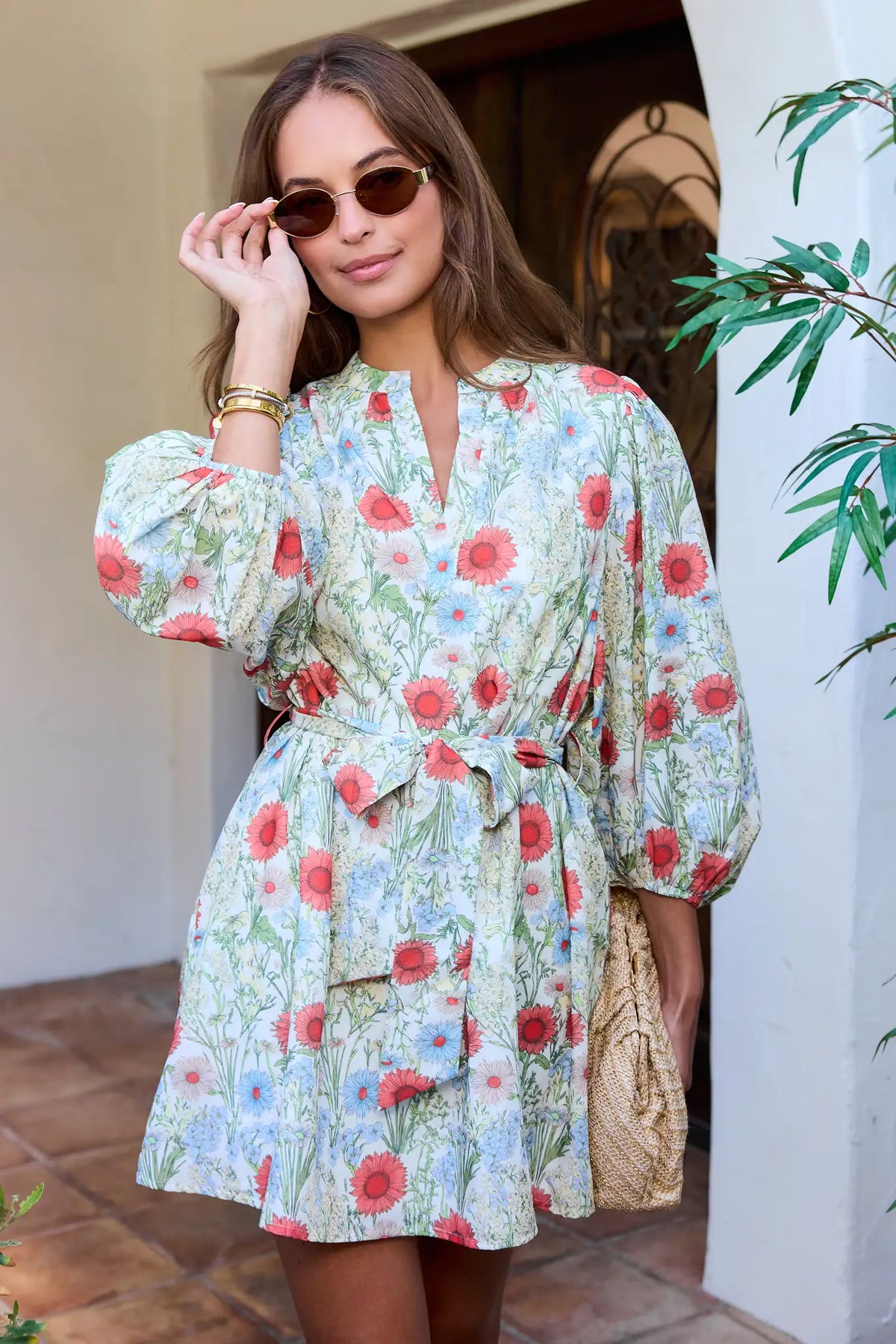 floral short dress for women Multi Print | Women's Clothing trimmed short pink floral Cute Baby Shower Dresses221227 Hendrix Mini Dress - Size:US 6 / UK10