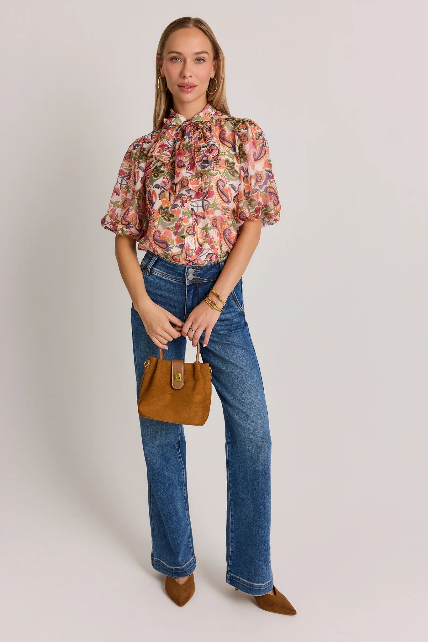 Multi Paisley Print Top