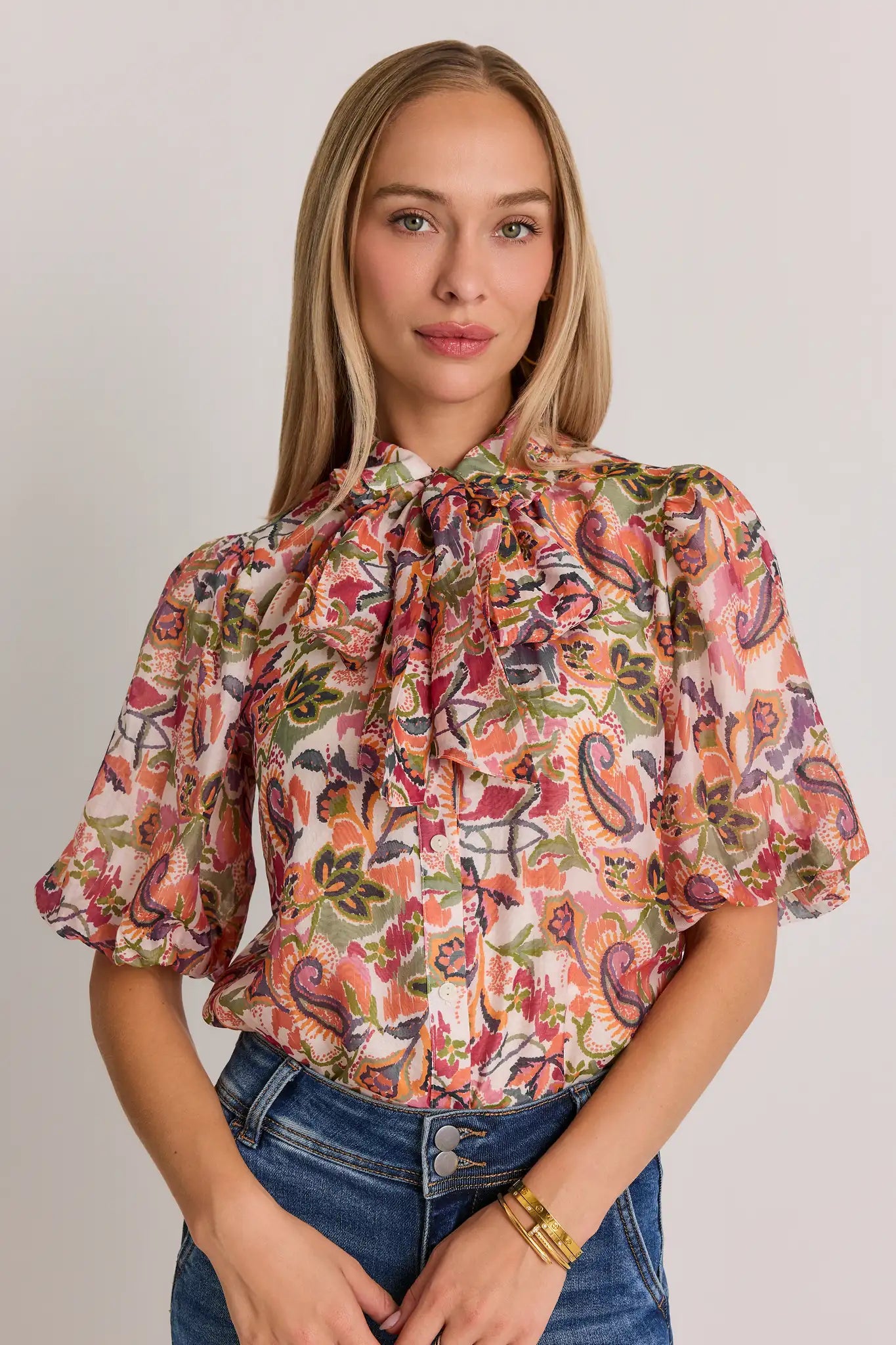 Multi Paisley Print Top