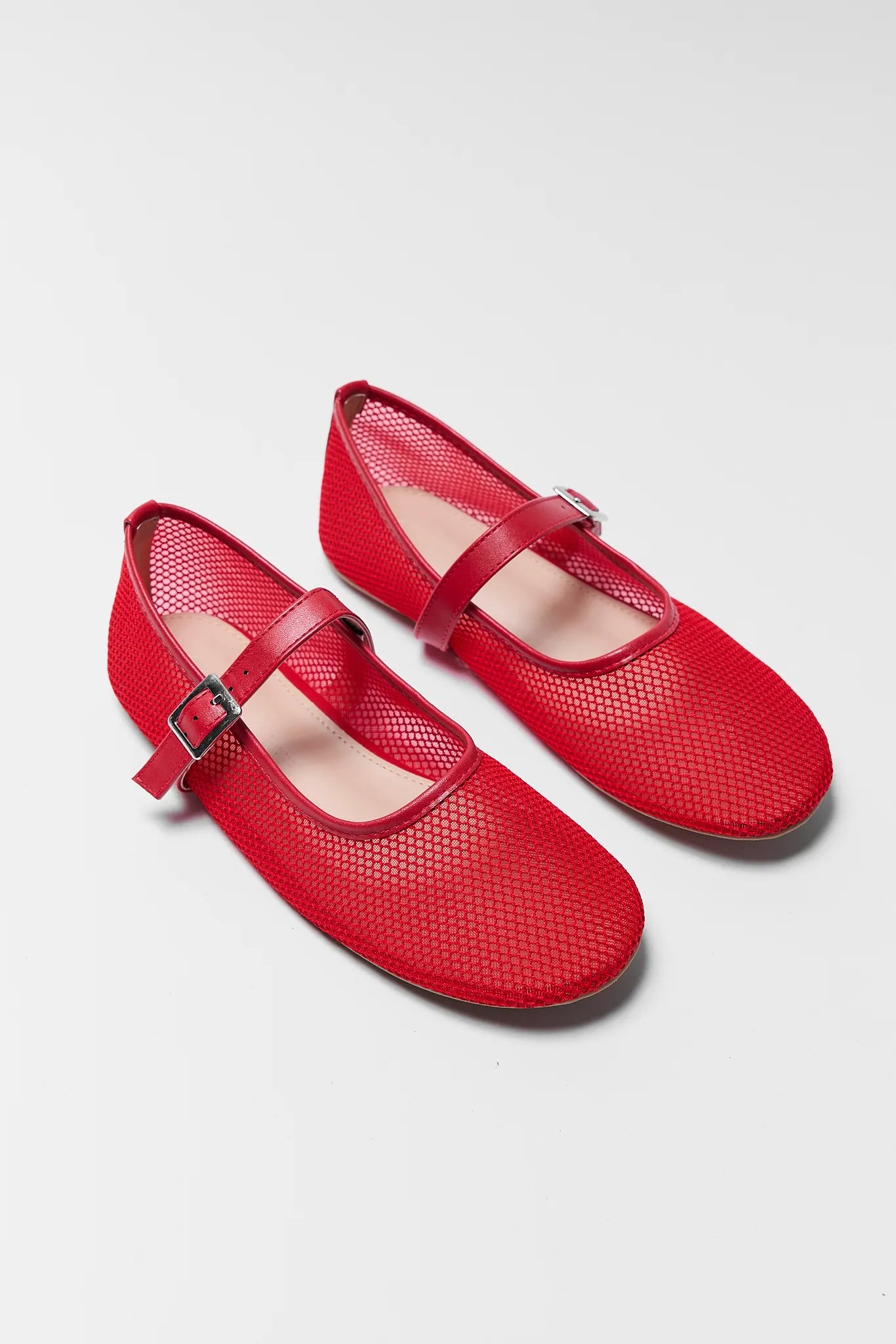 Naomi Red Mesh Flats