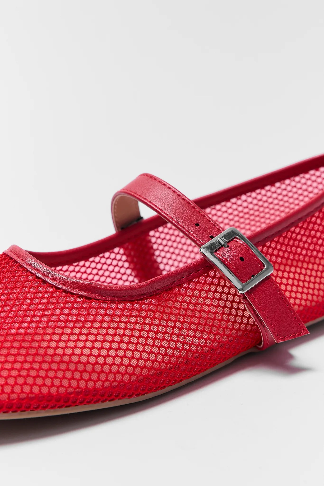 Naomi Red Mesh Flats
