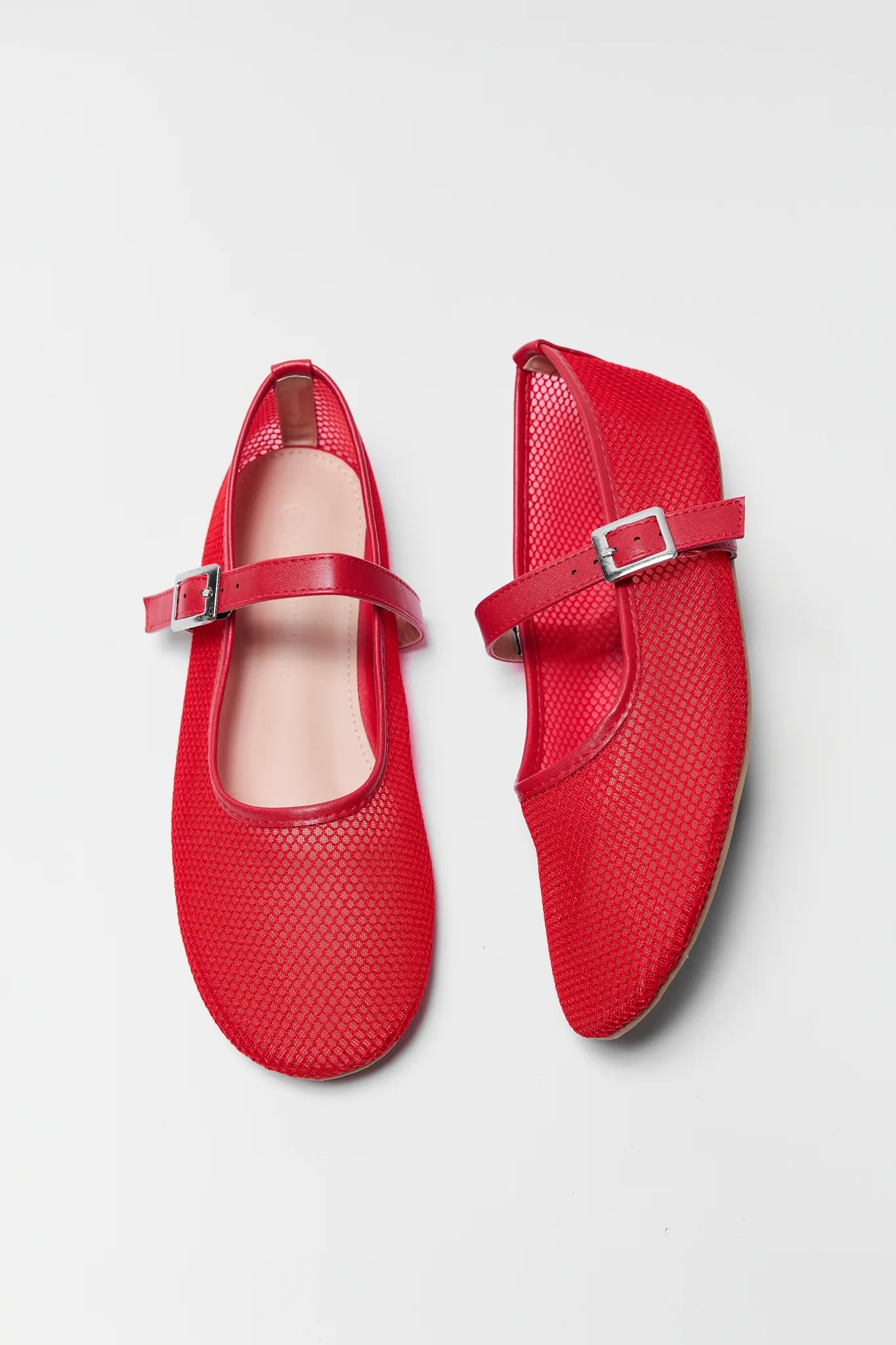 Naomi Red Mesh Flats