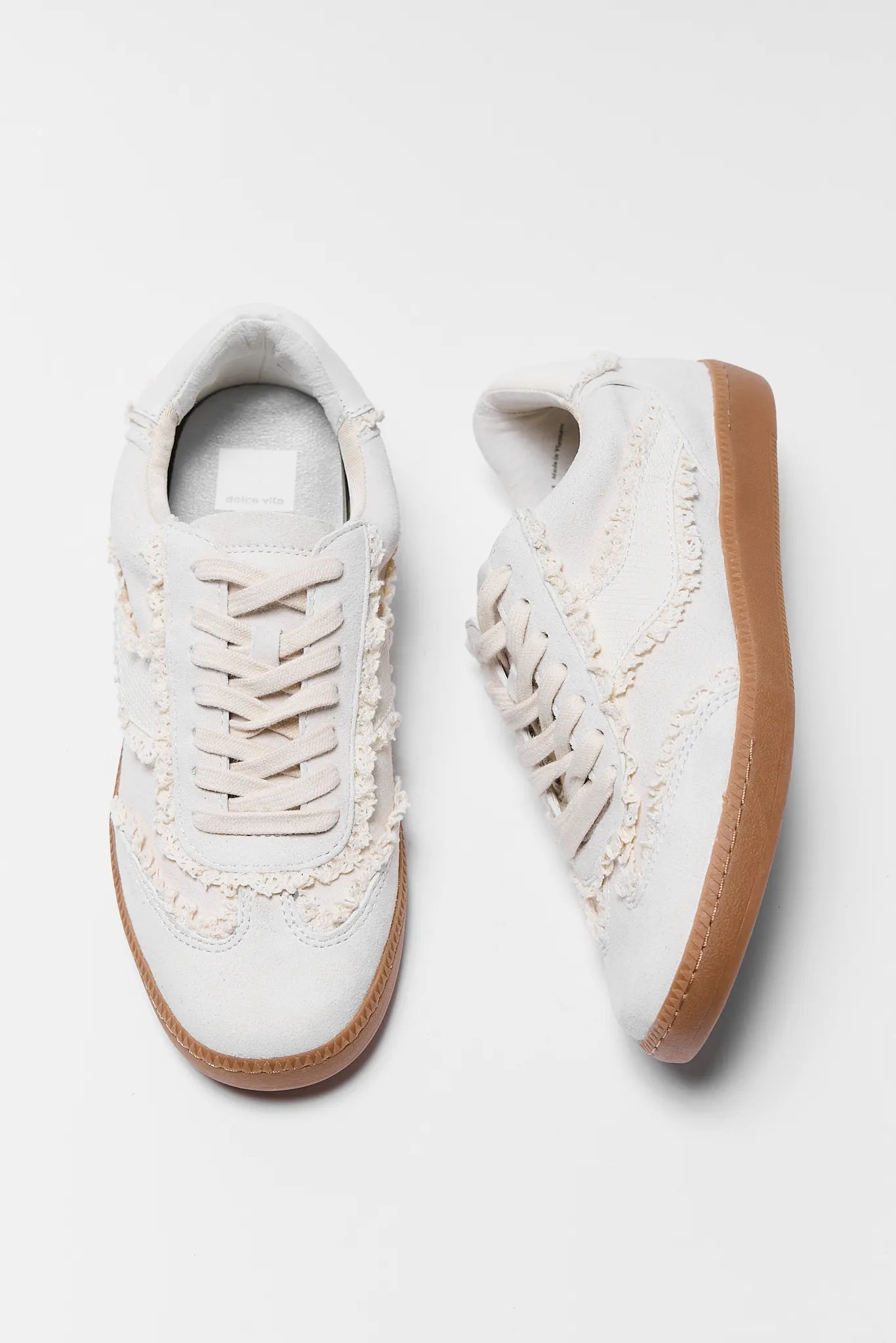 Notice Ivory Lace Trim Sneakers