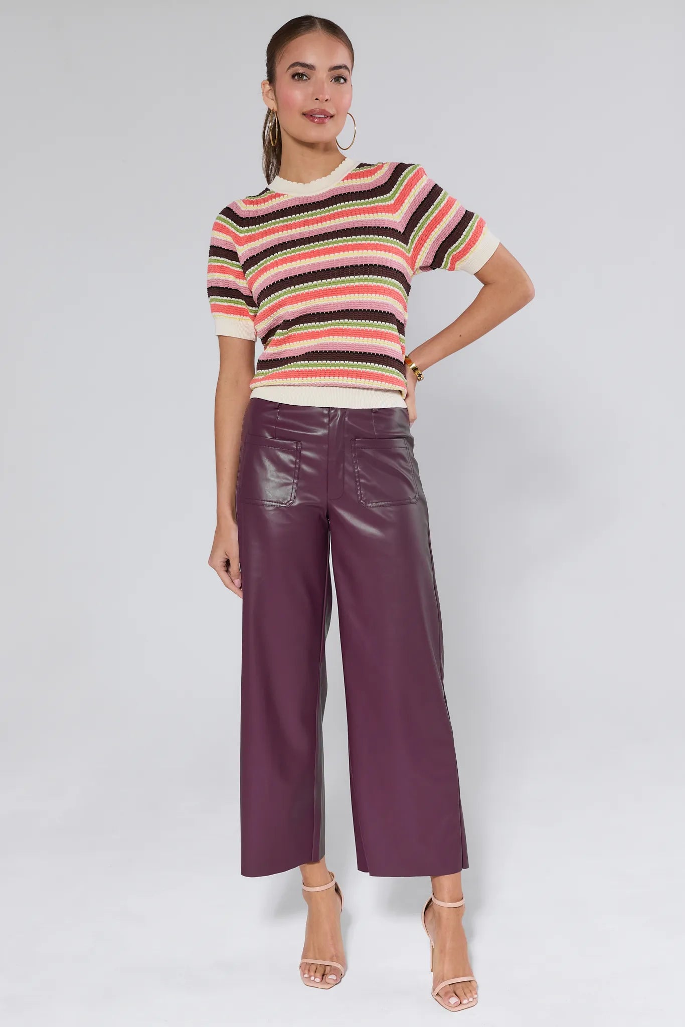 Naomi Plum Faux Leather Pants
