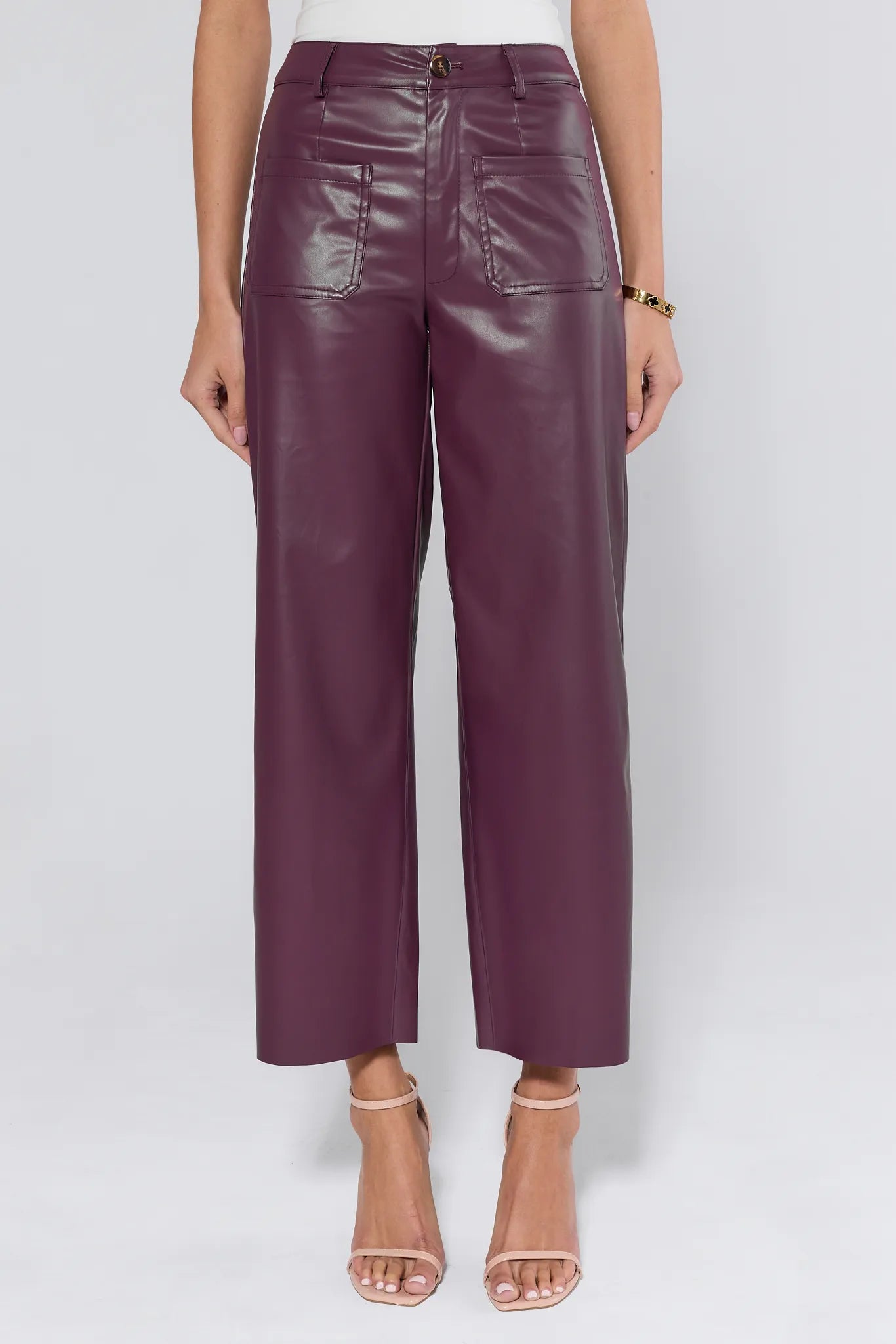 Naomi Plum Faux Leather Pants