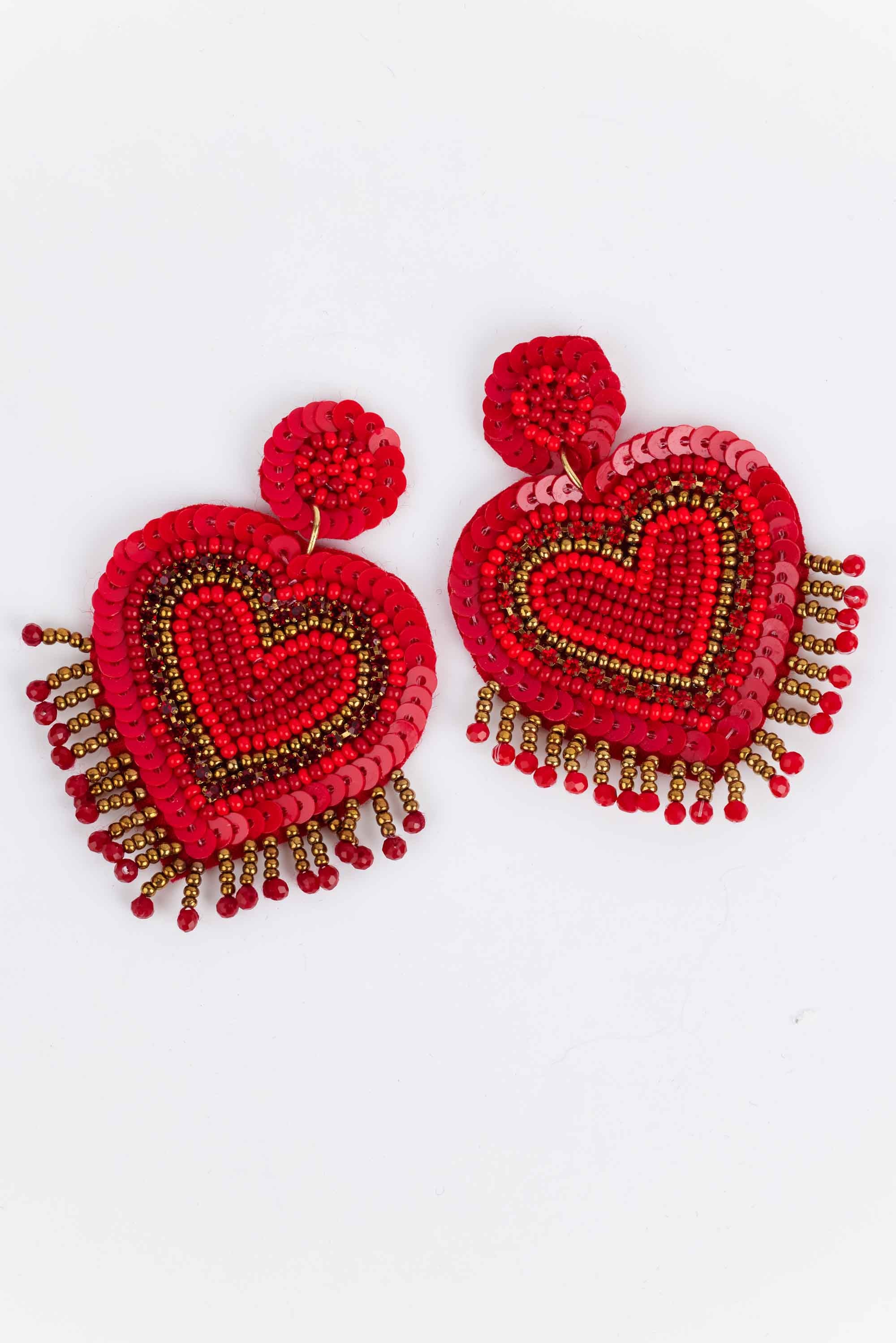 Juliet Beaded Heart Earrings