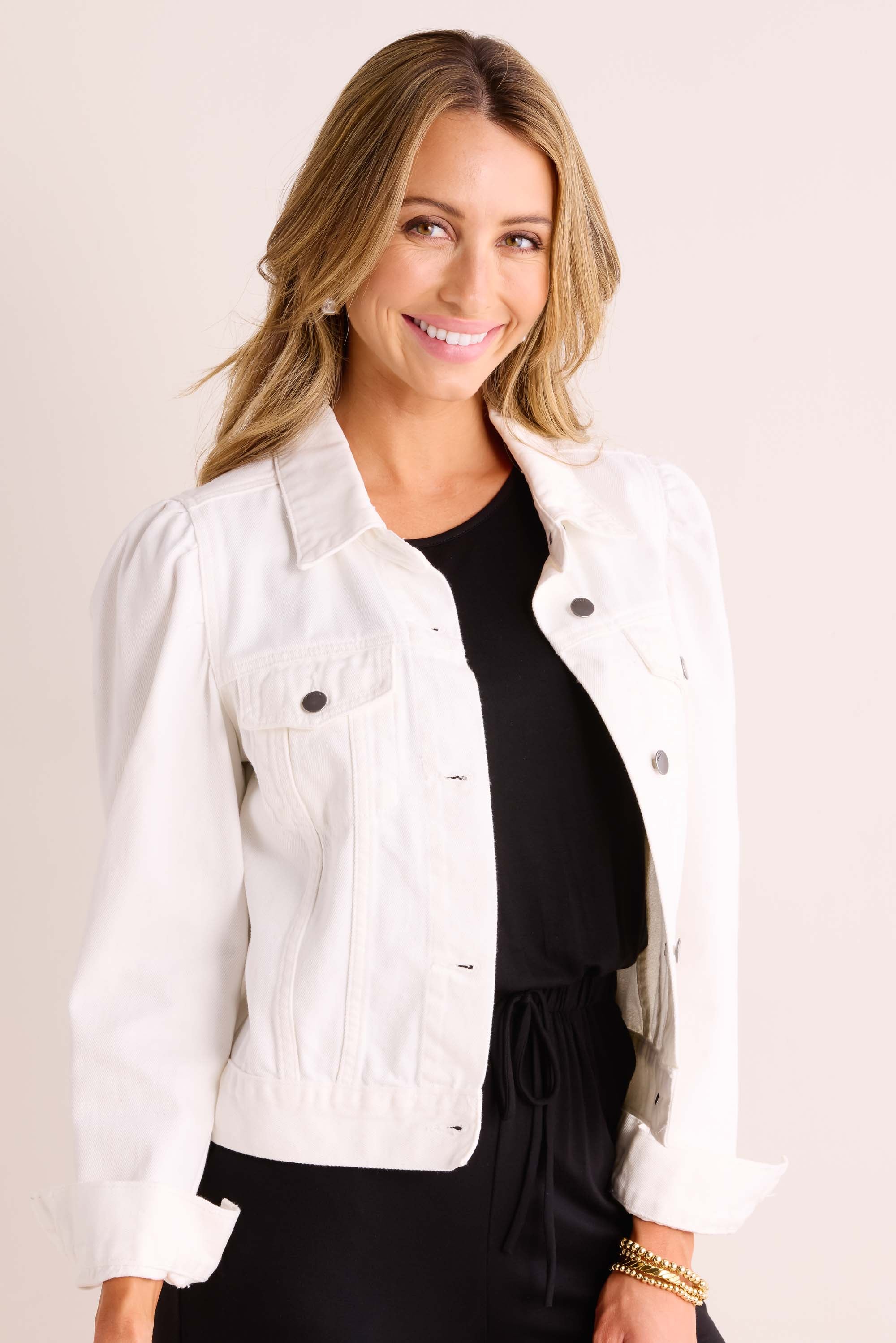 Roxanna Denim Jacket- White