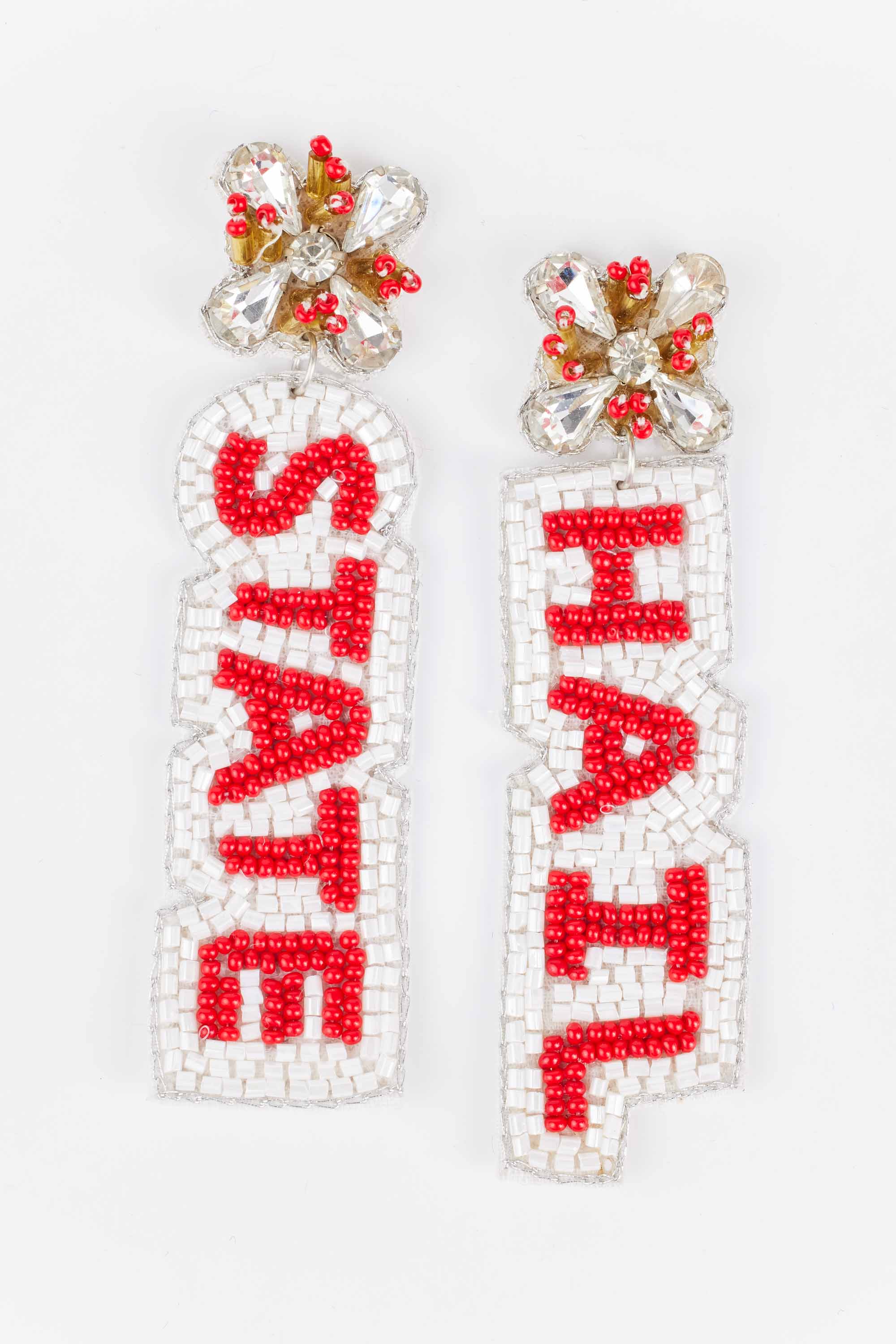 Miss State Beaded Earrings by Treasure Jewels