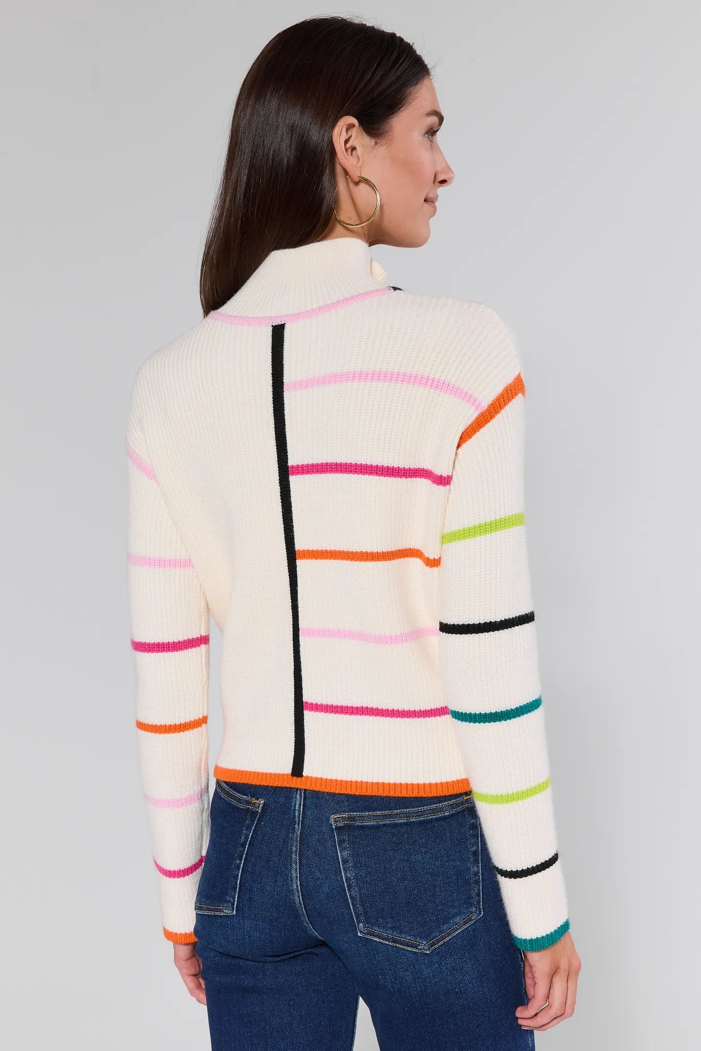 Carmen Striped Half Zip Sweater