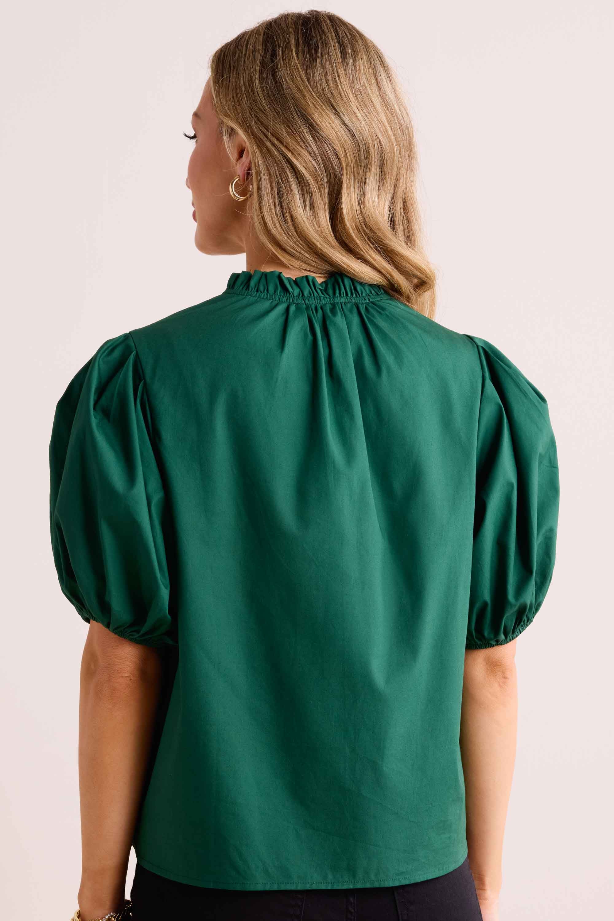 Georgina Top- Dark Green