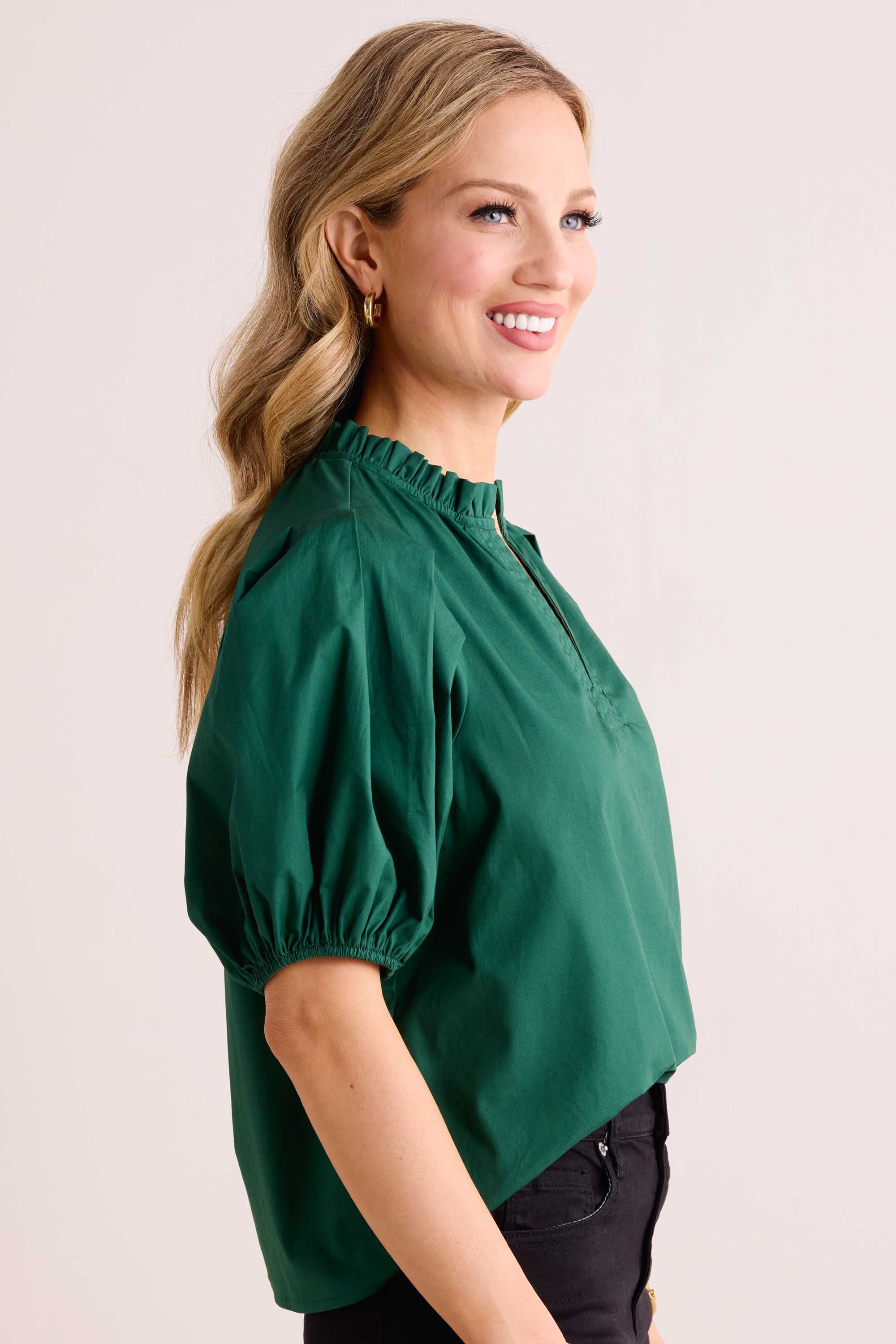 Georgina Top- Dark Green