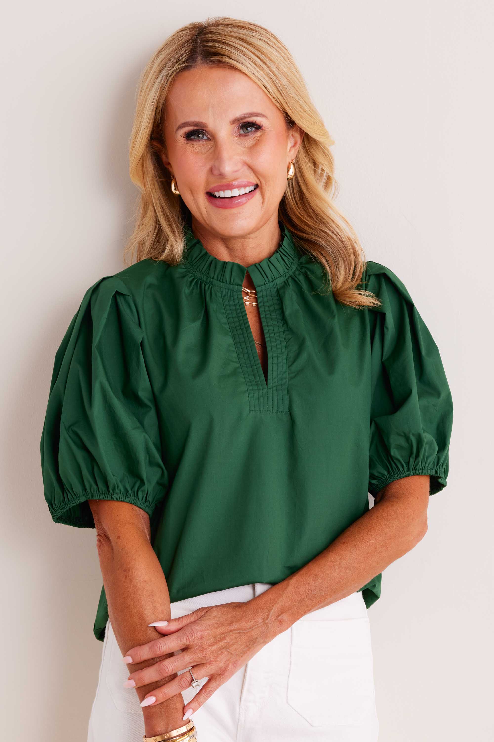 Georgina Top- Dark Green