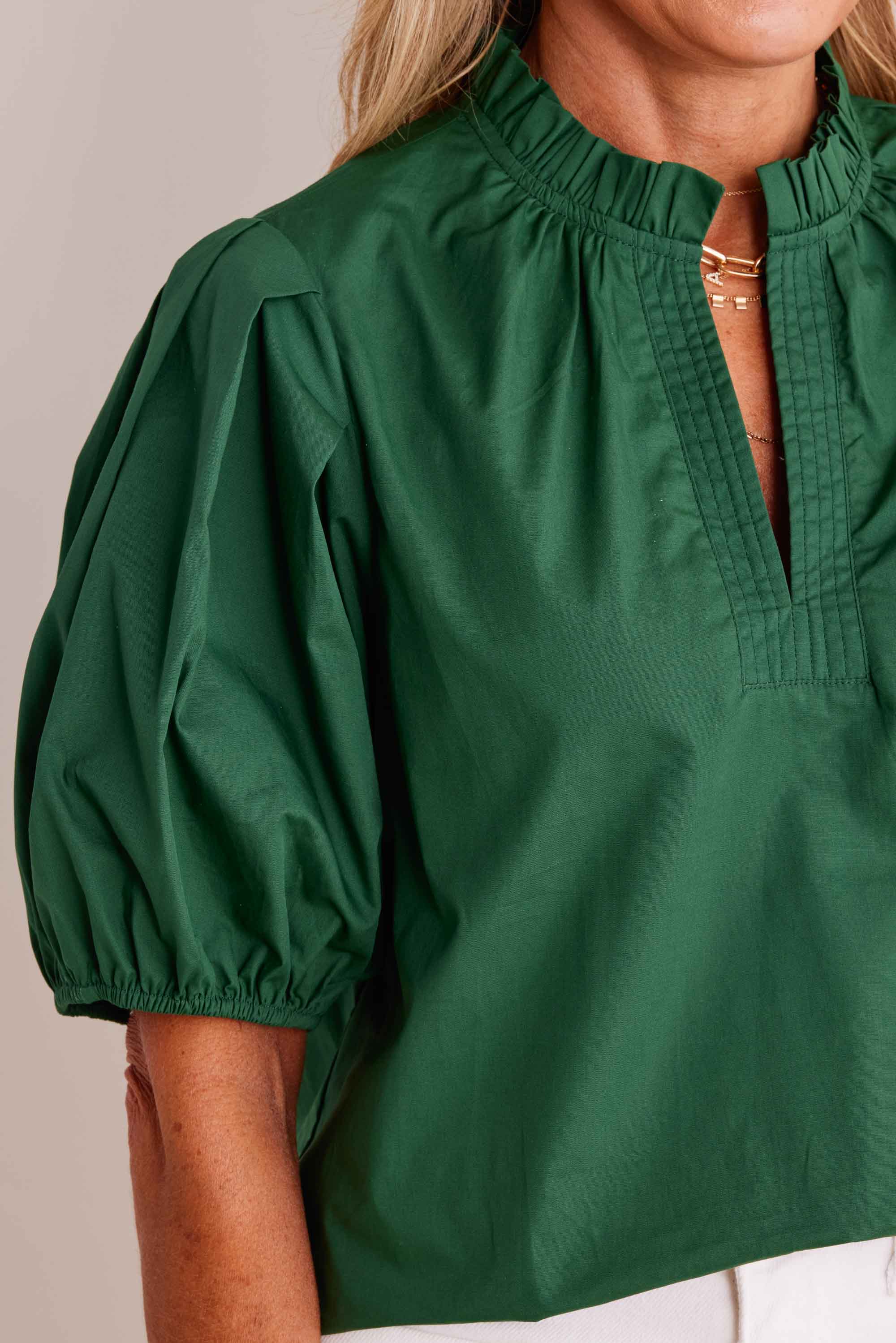 Georgina Top- Dark Green