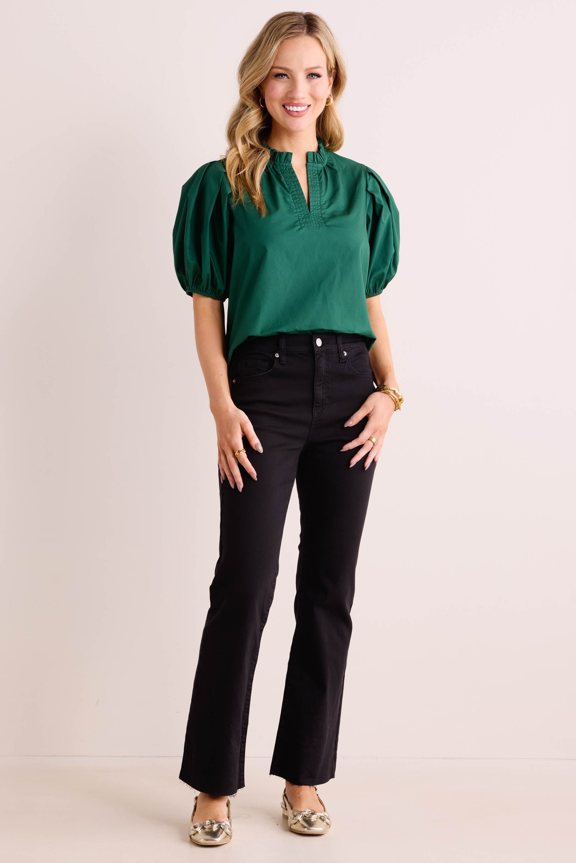 Georgina Top- Dark Green