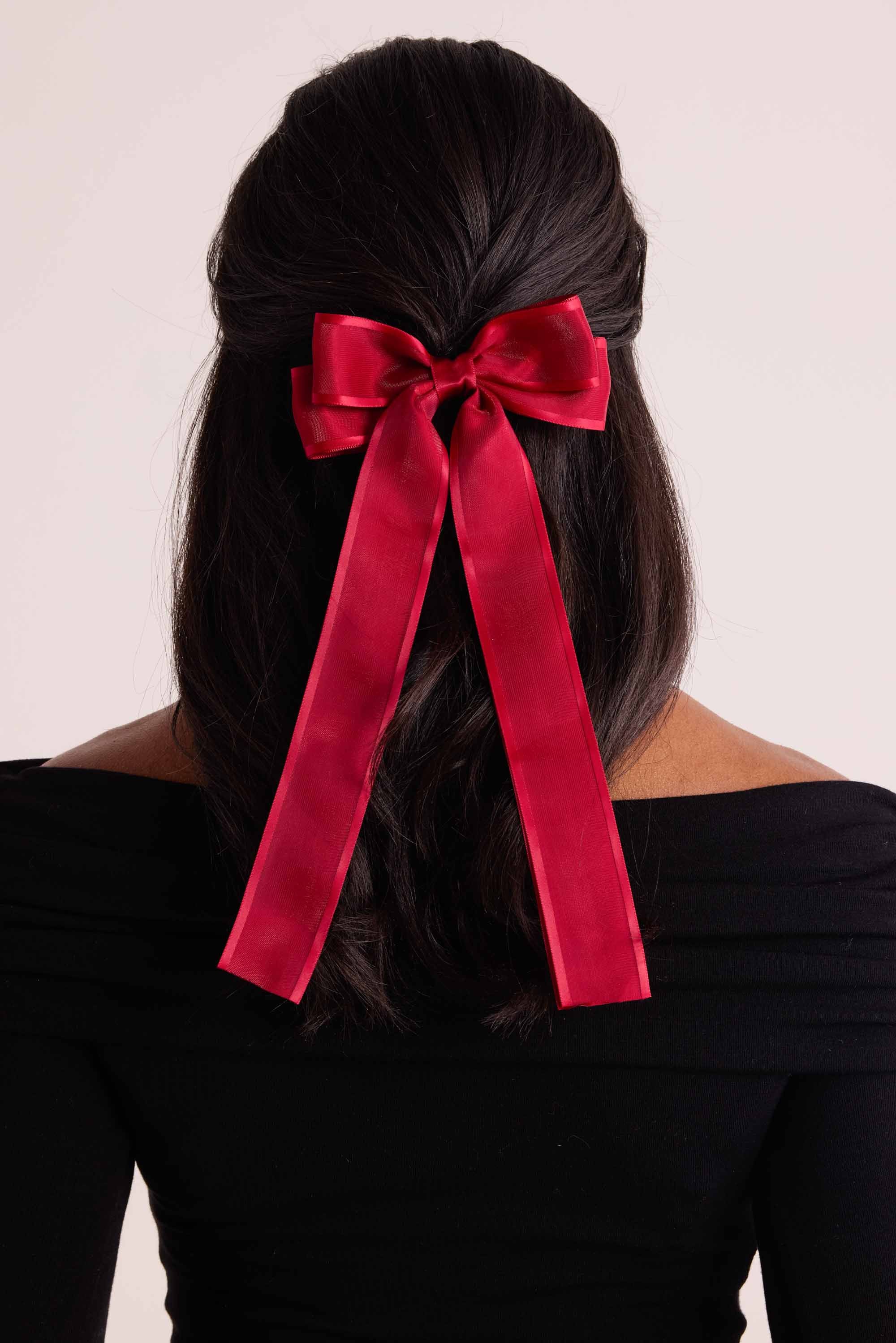 Sylvie Bow Clip- Red