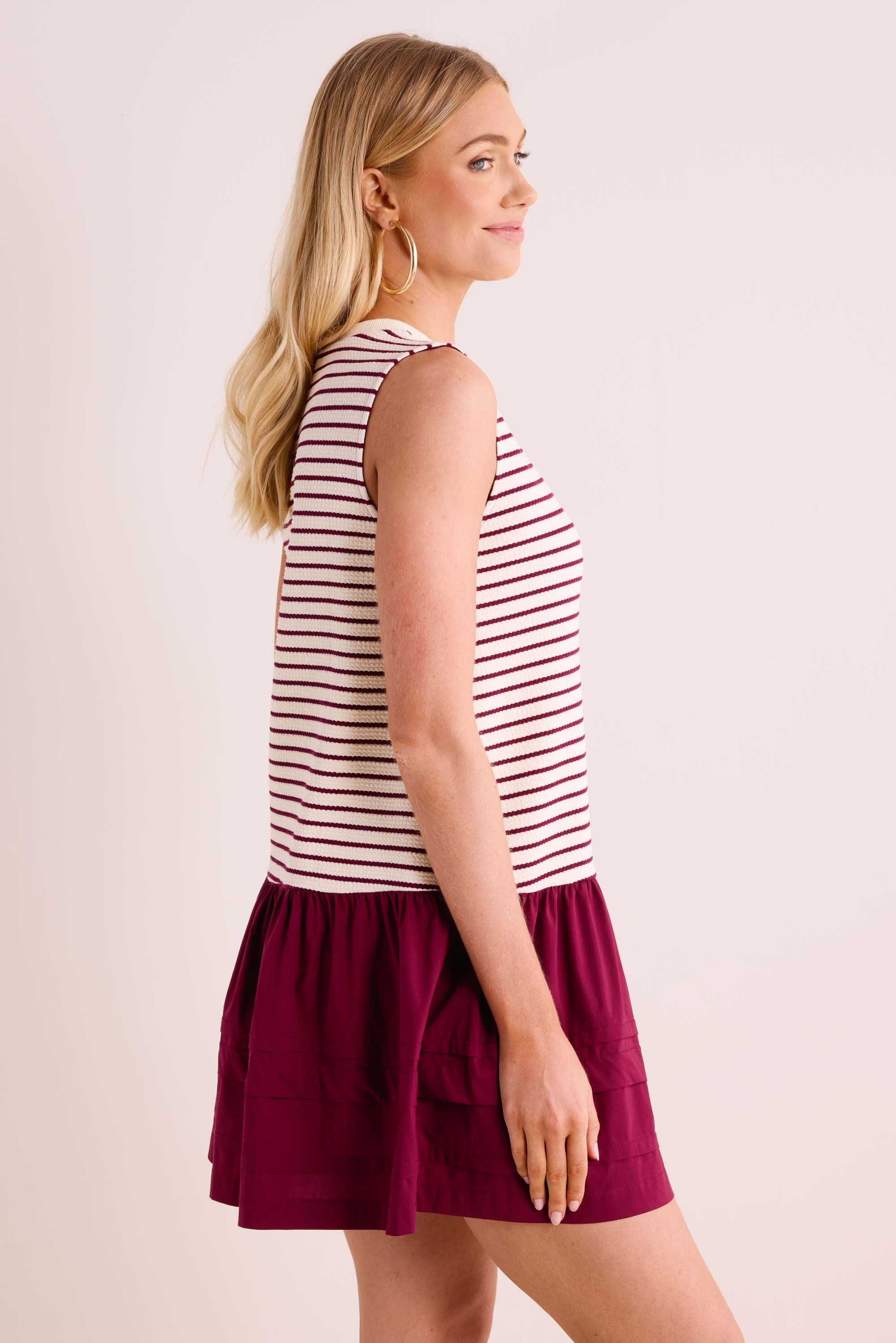 Faye Dress- Burgundy