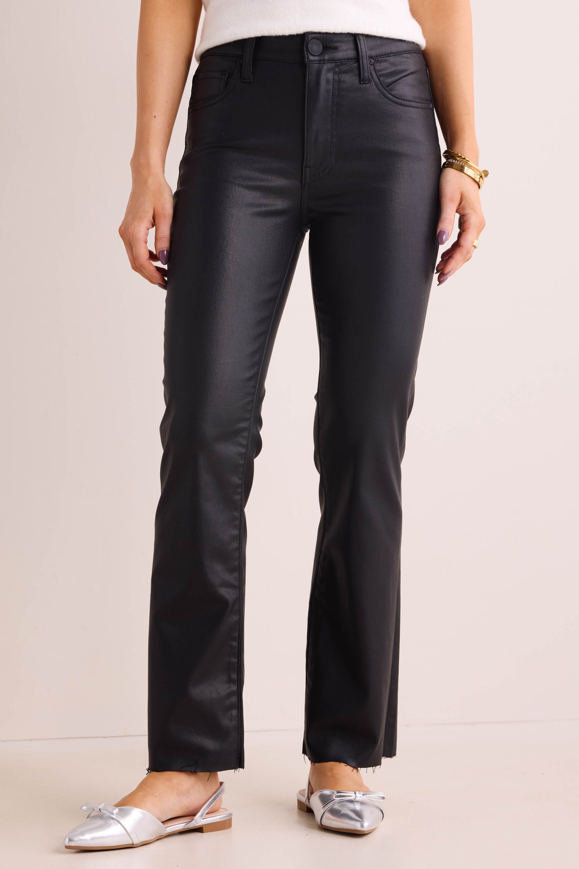 Kelsey Jeans Wax Coated- Black by Kut from the Kloth