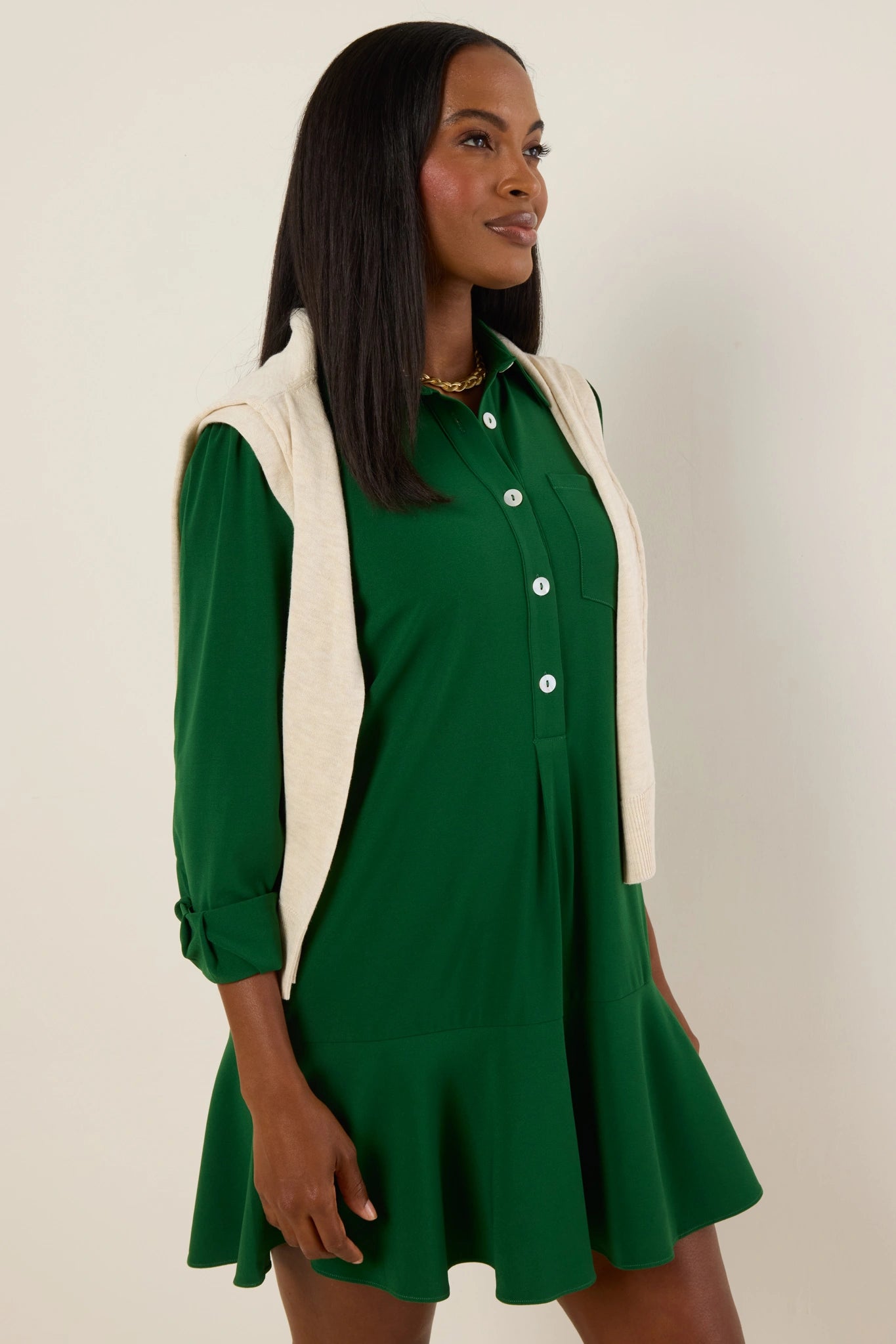 Meagan Dress- Hunter Green