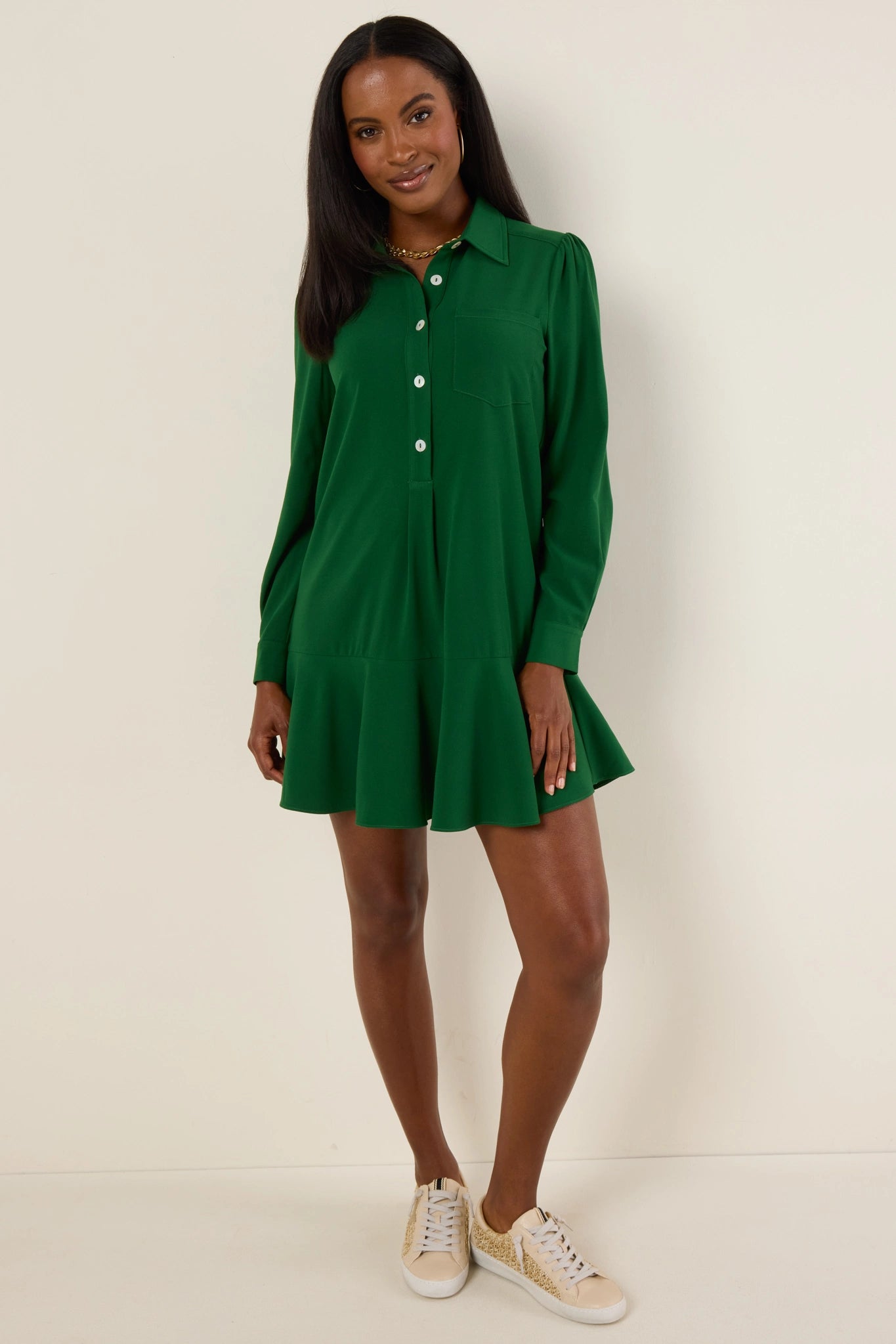 Meagan Dress- Hunter Green