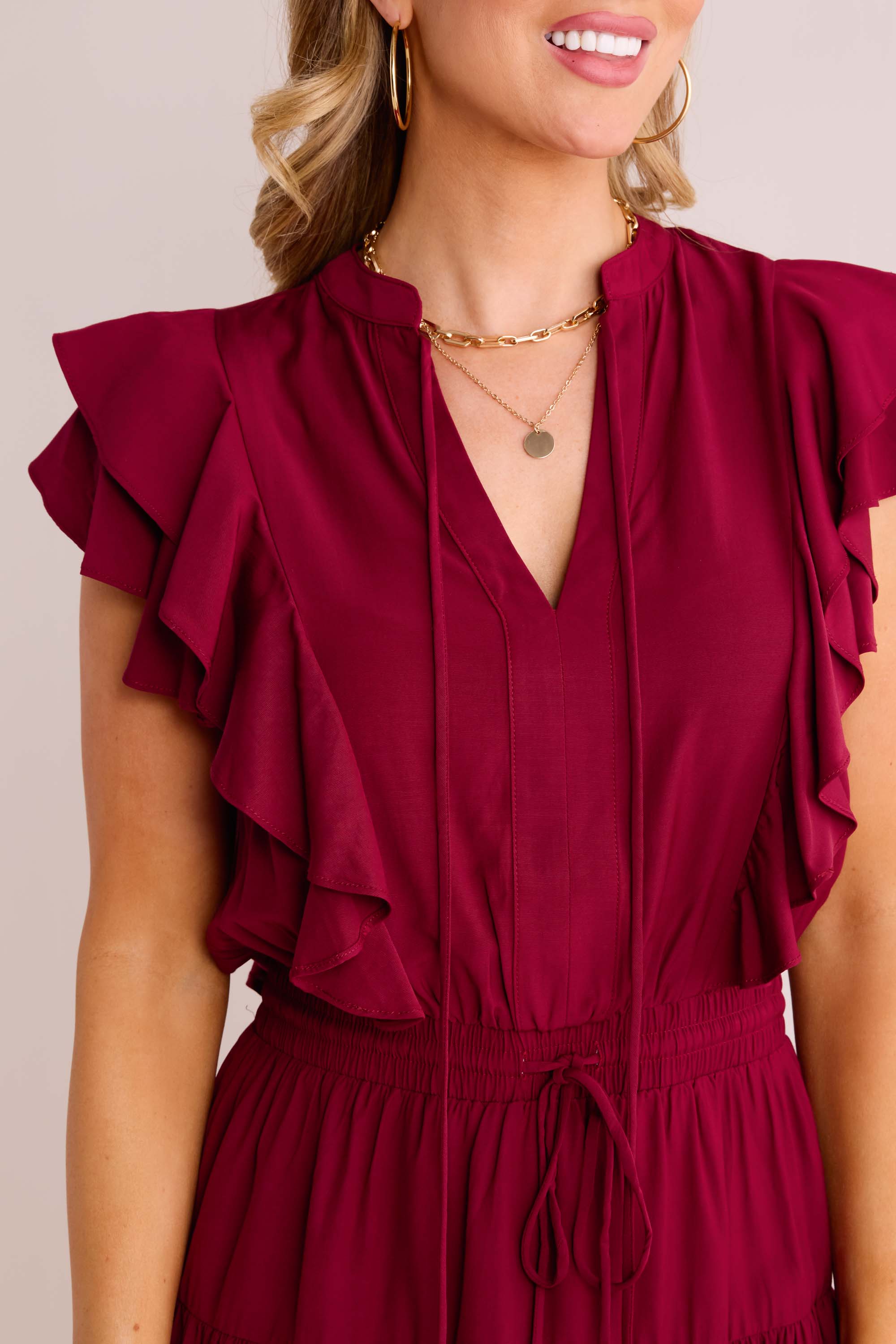 Agnes Dress- Maroon