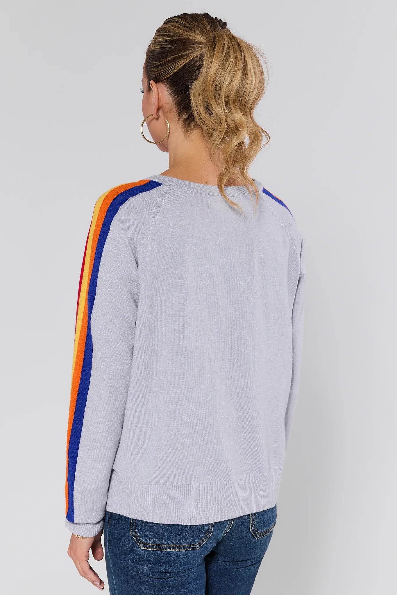 Khloe Purple Striped Sweater