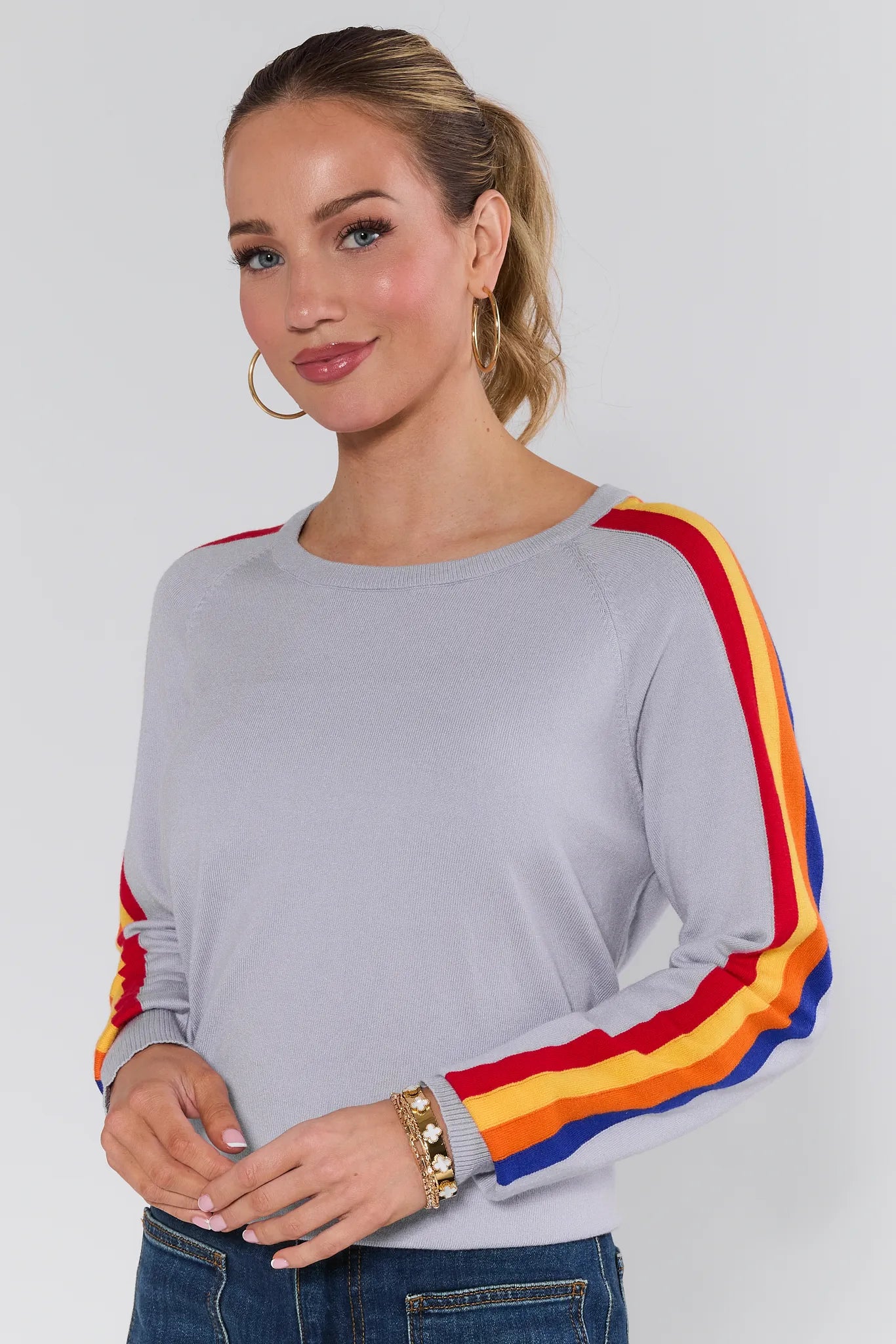 Khloe Purple Striped Sweater