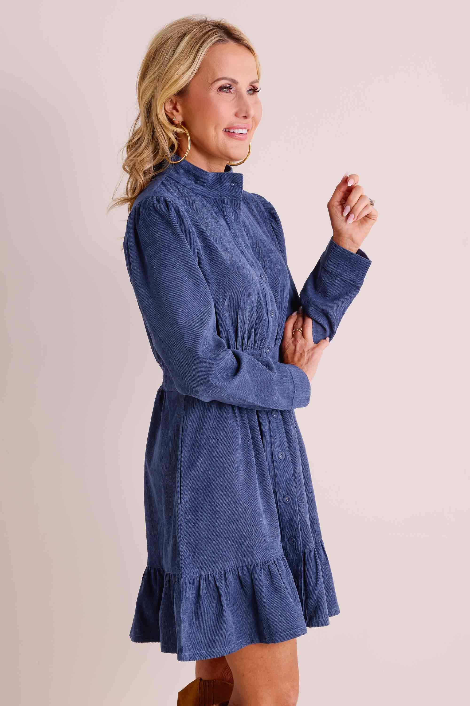 Elizabeth Dress- Slate Blue