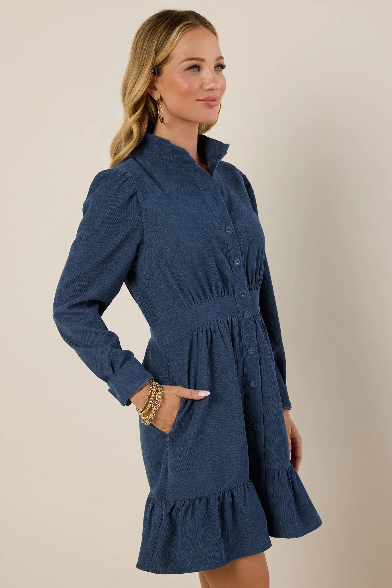 Elizabeth Dress- Slate Blue