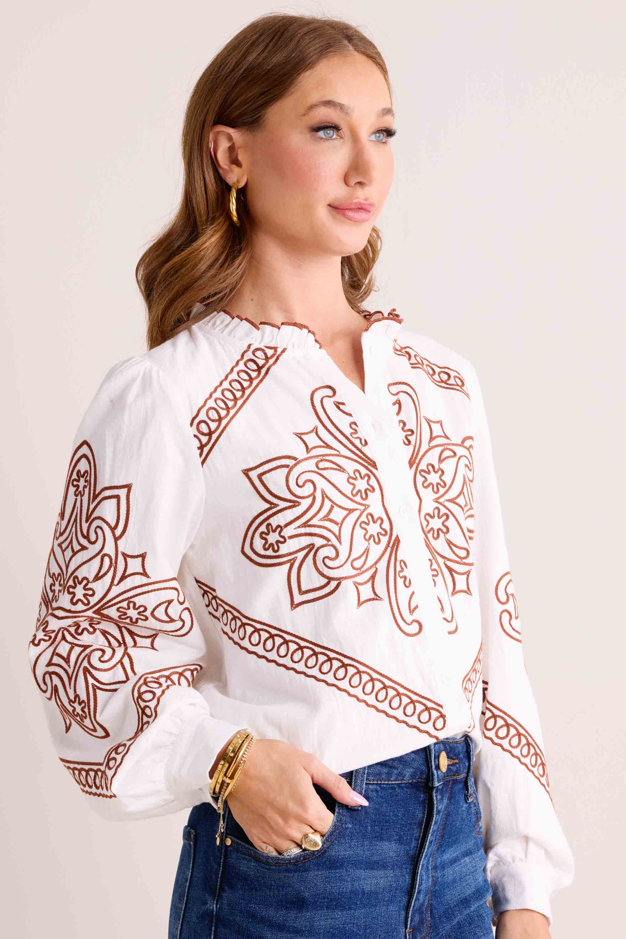 Sabrina Top- Ivory