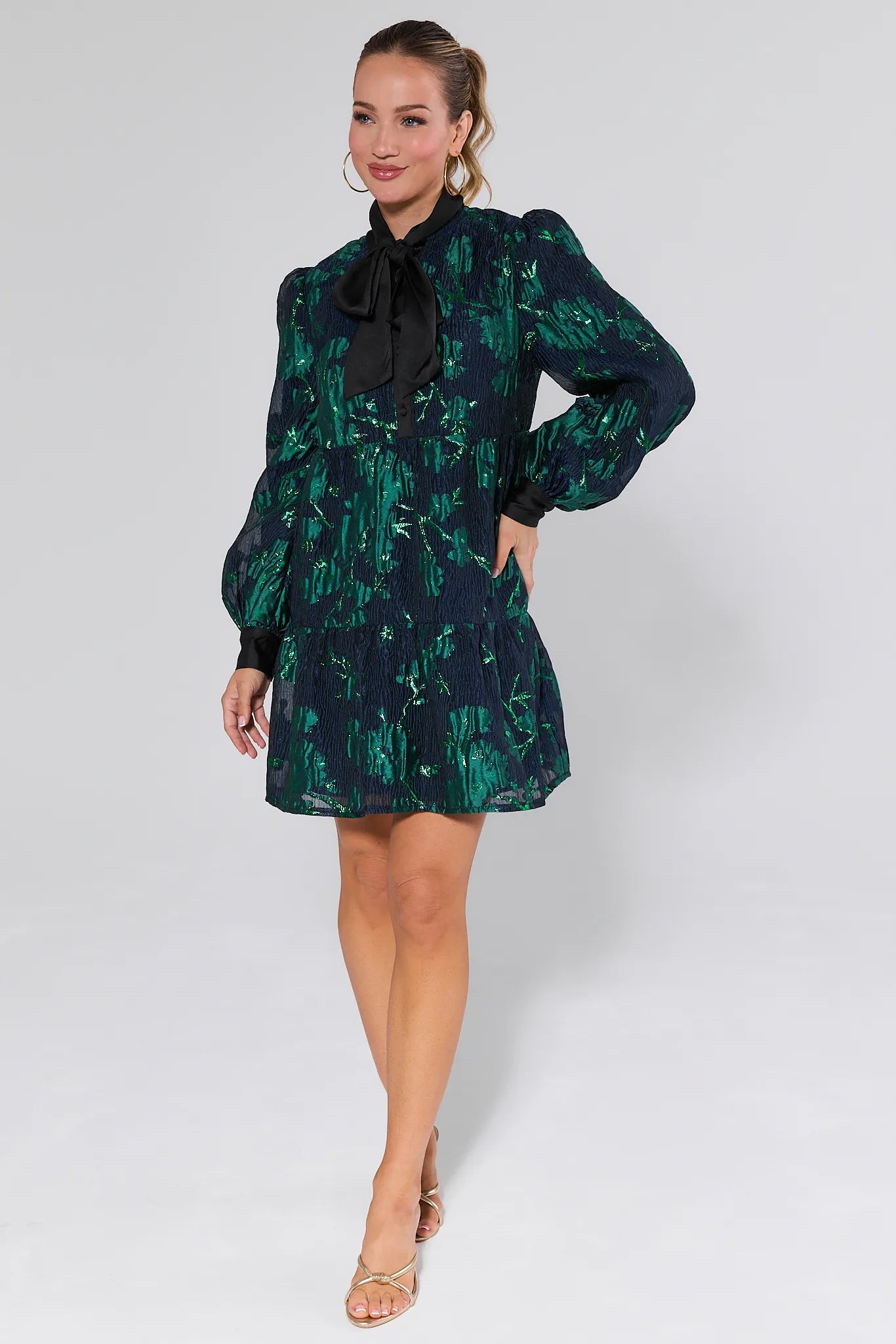 Melissa Floral Brocade Short Dress