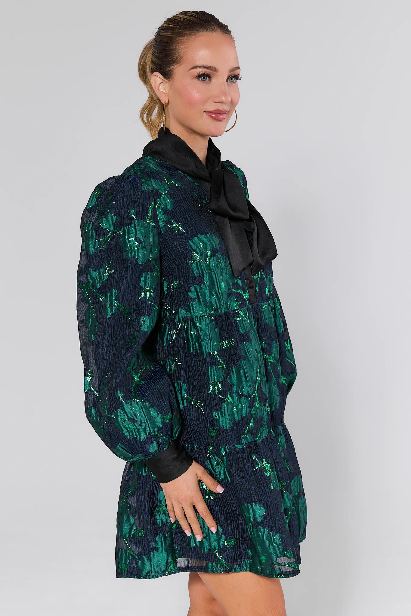 Melissa Floral Brocade Short Dress