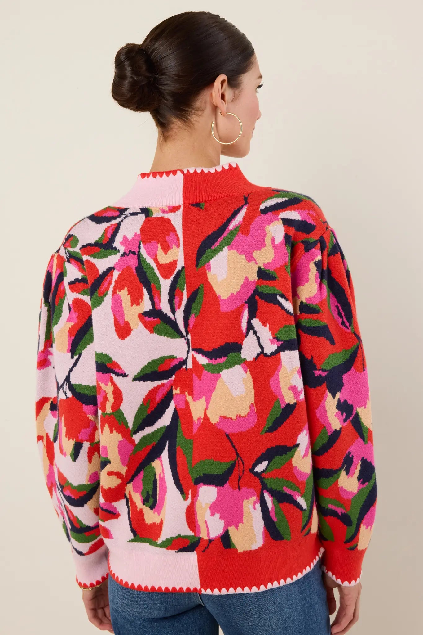 Leslie Cardigan- Red Floral