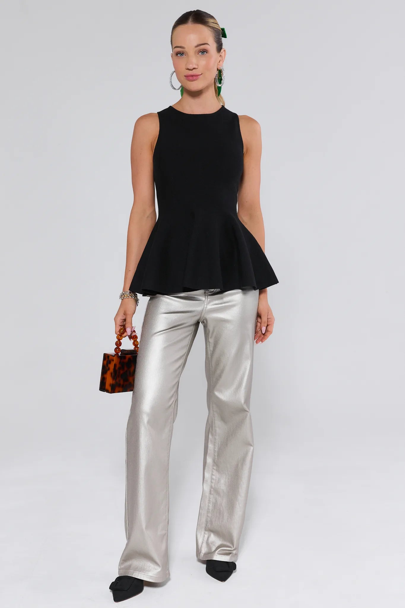 Lydia Black Peplum Top