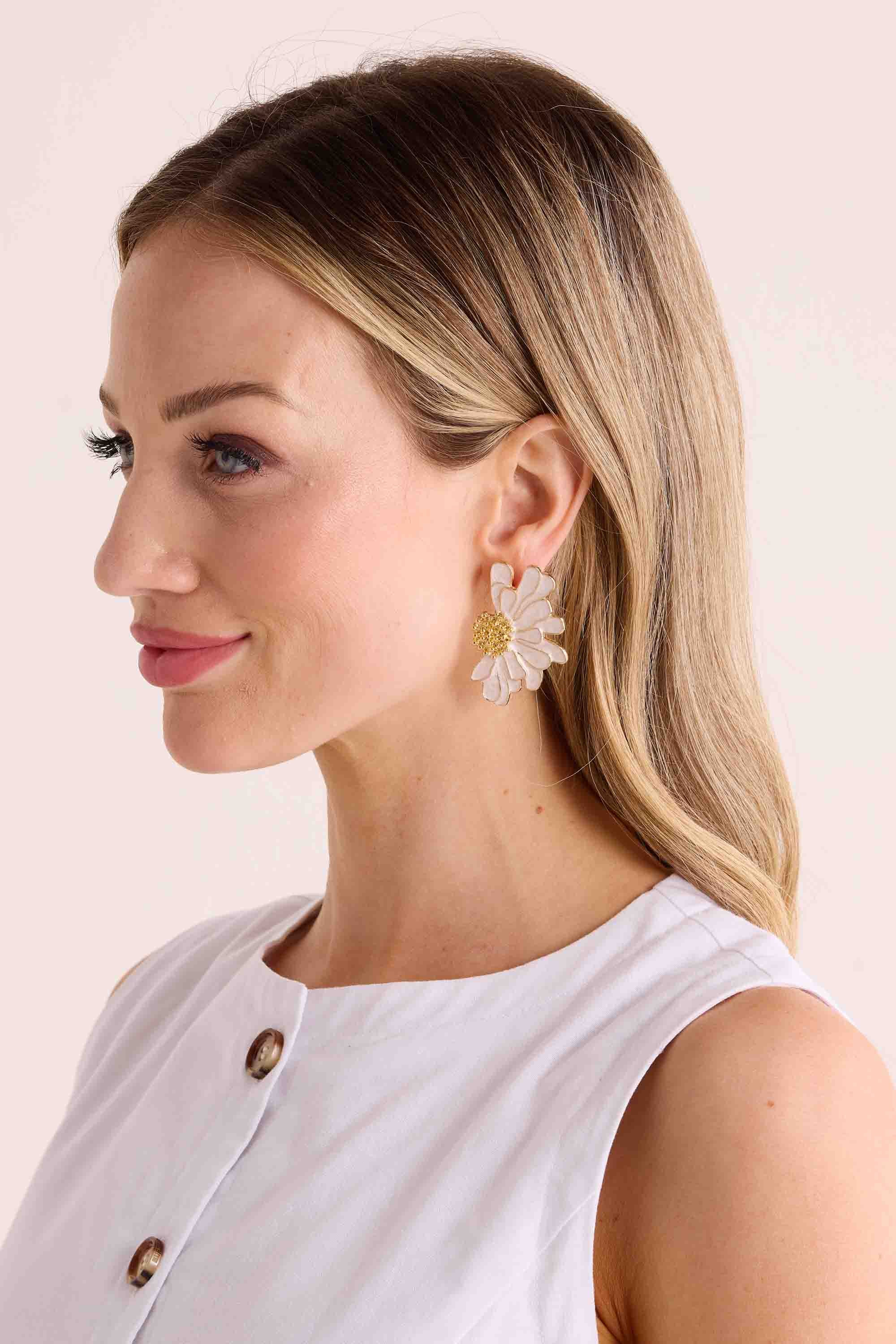 Lillian Earrings- White