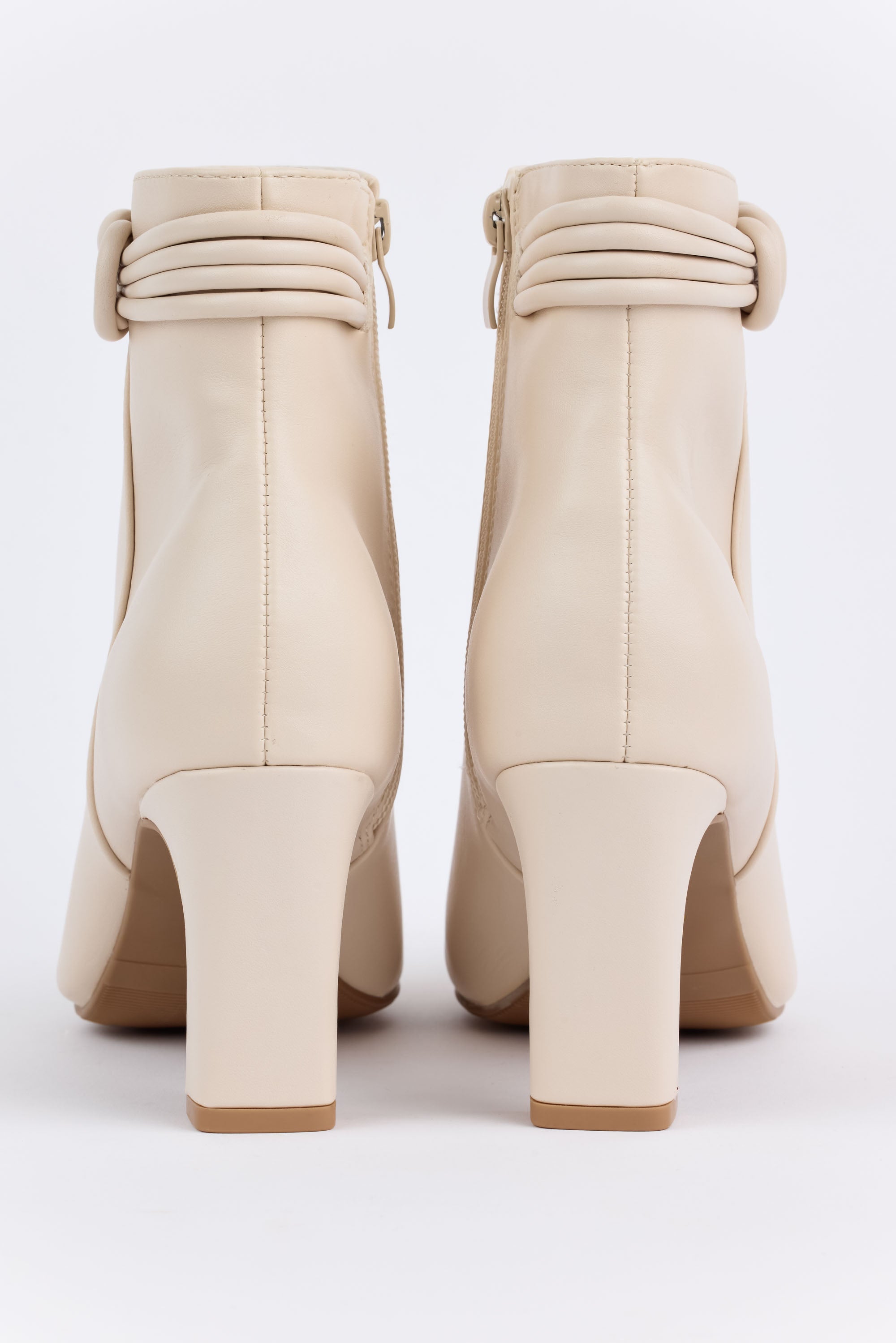 Cream colored booties best sale