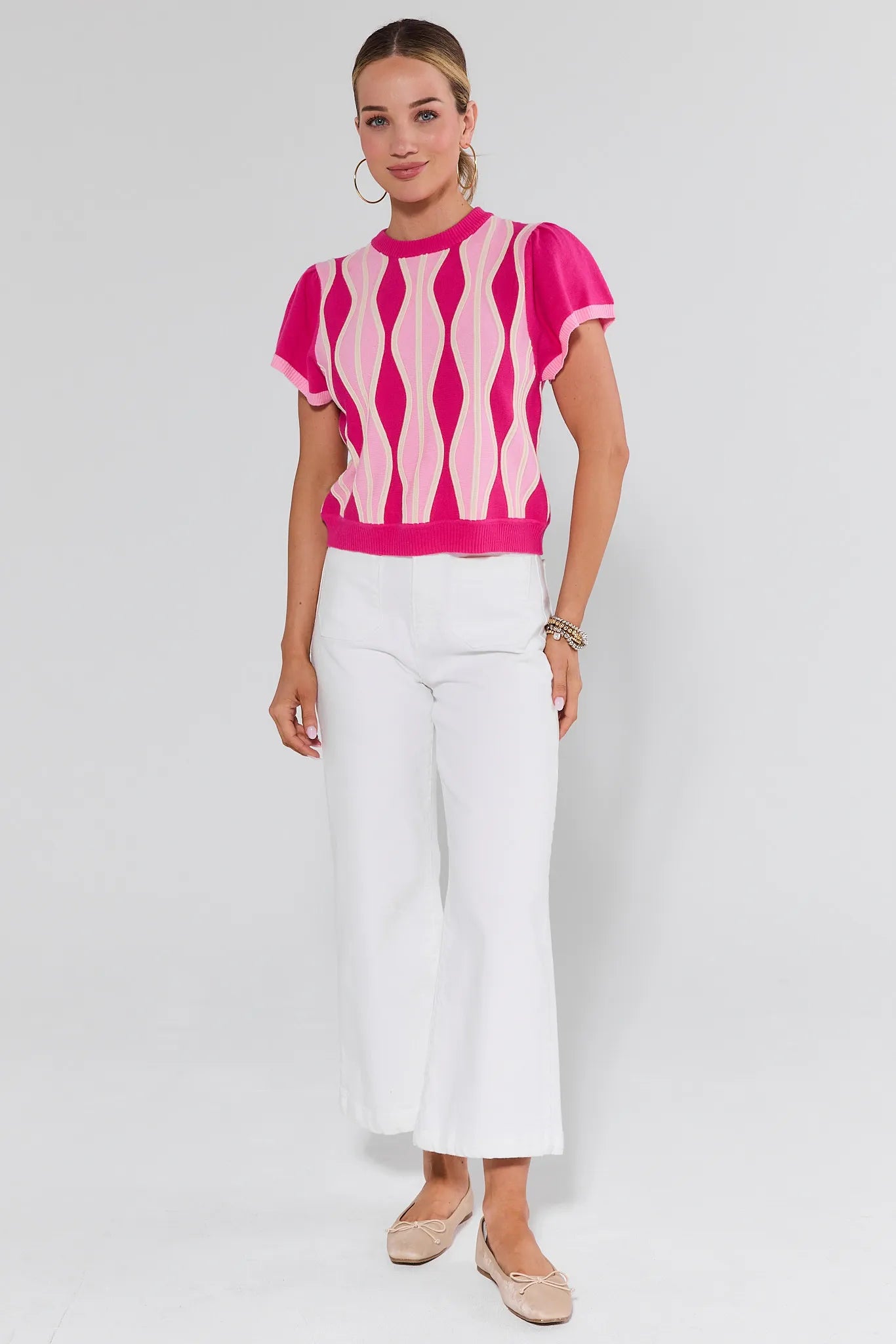 Donnelly Pink Short Sleeve Sweater