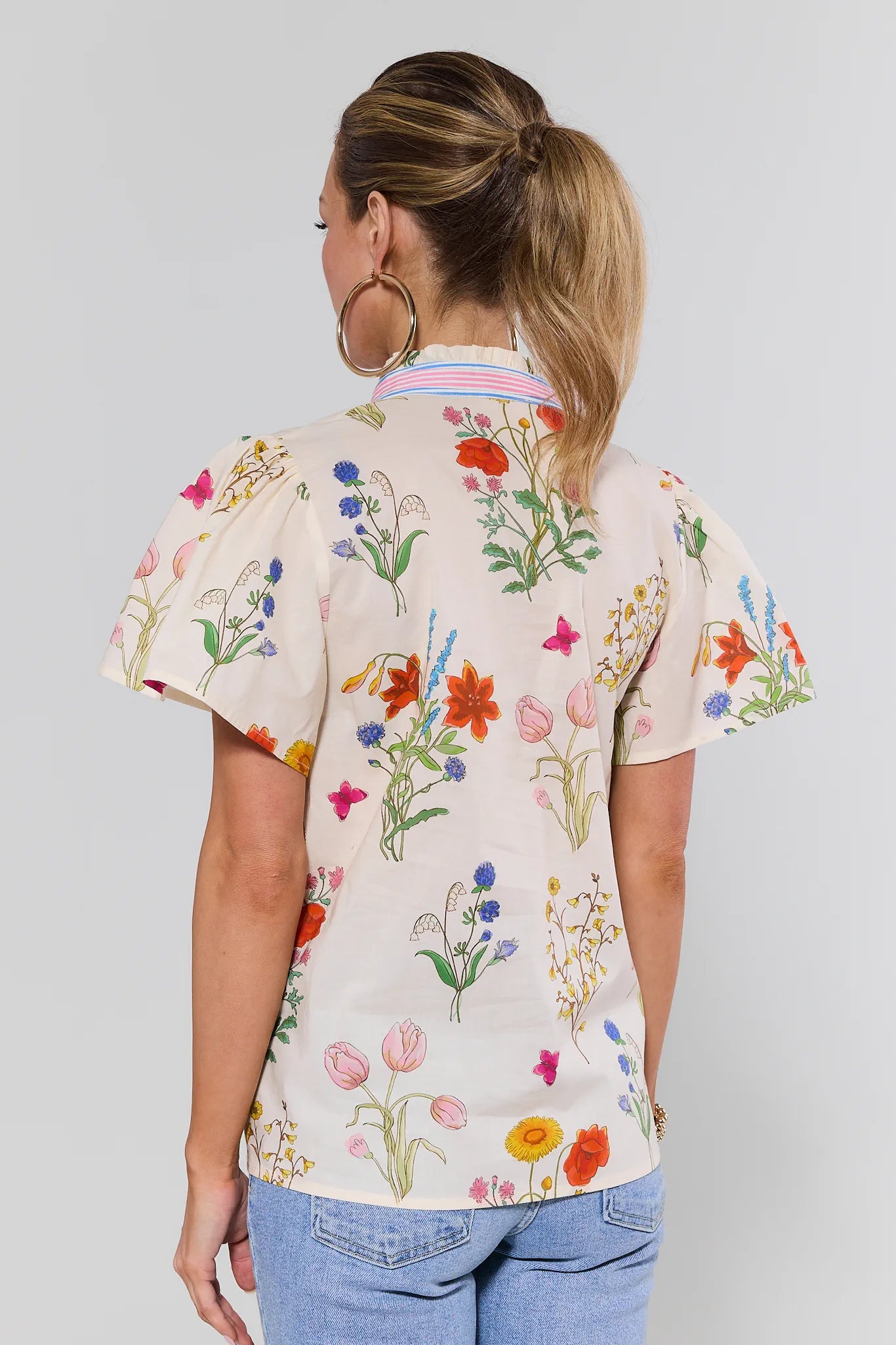 Kieran Cream Floral Top by THML | Avara