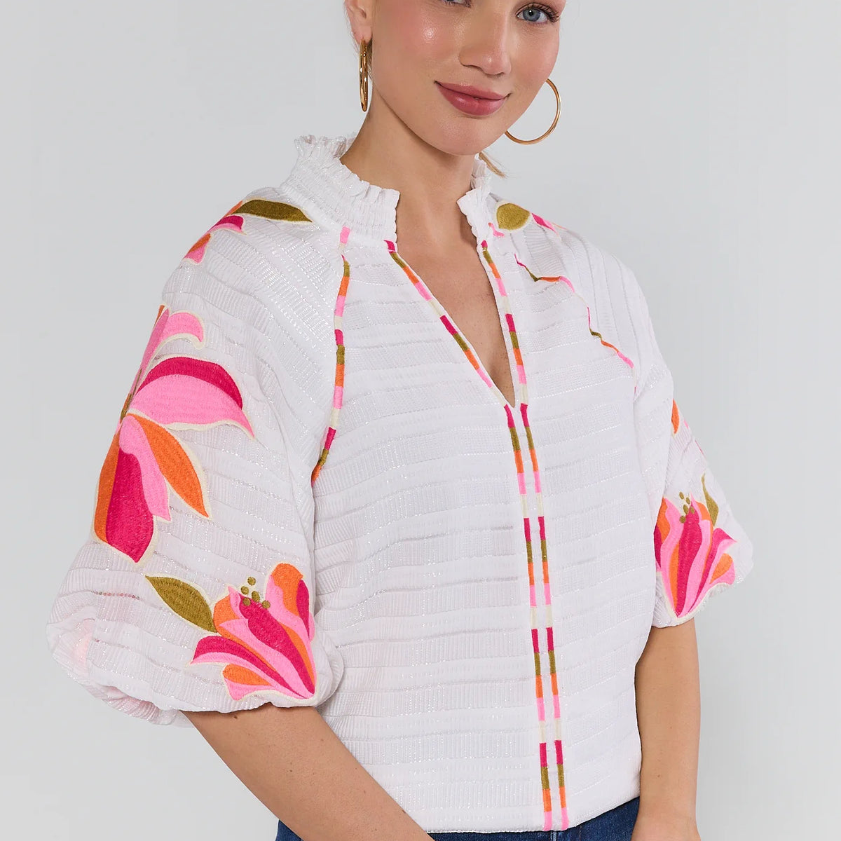 Annette White Floral Top by THML | Avara