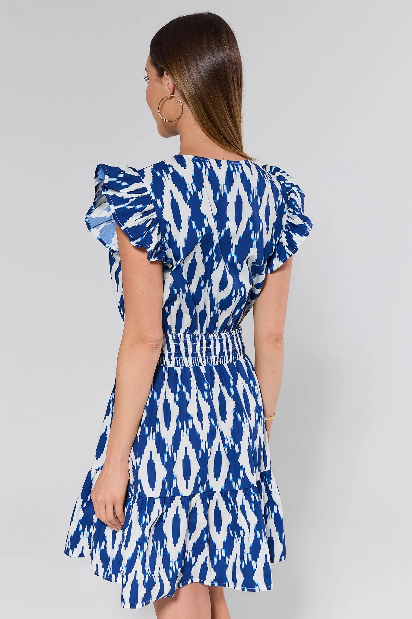 Cheryl Blue Printed Short Dress