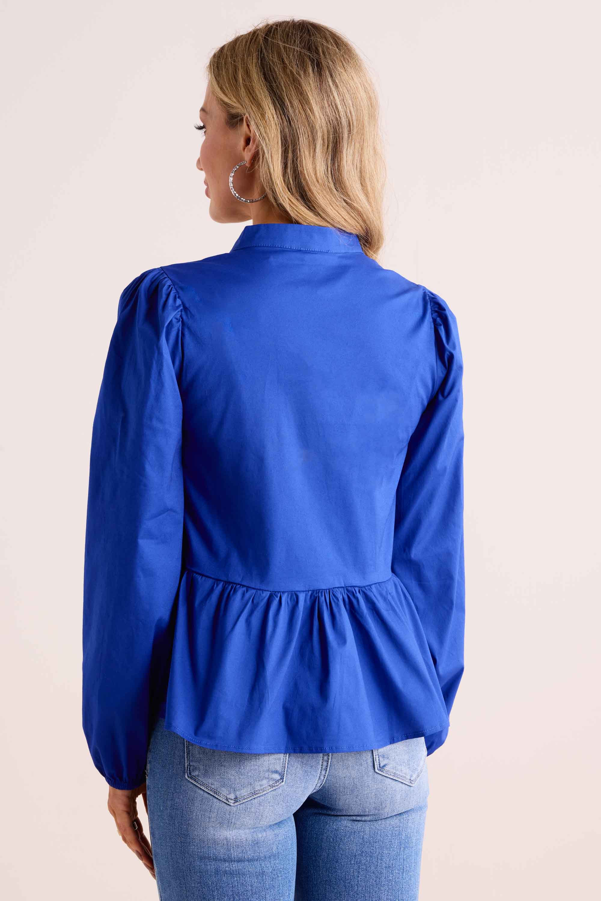 Alessandra Top- Long Sleeve- Blue