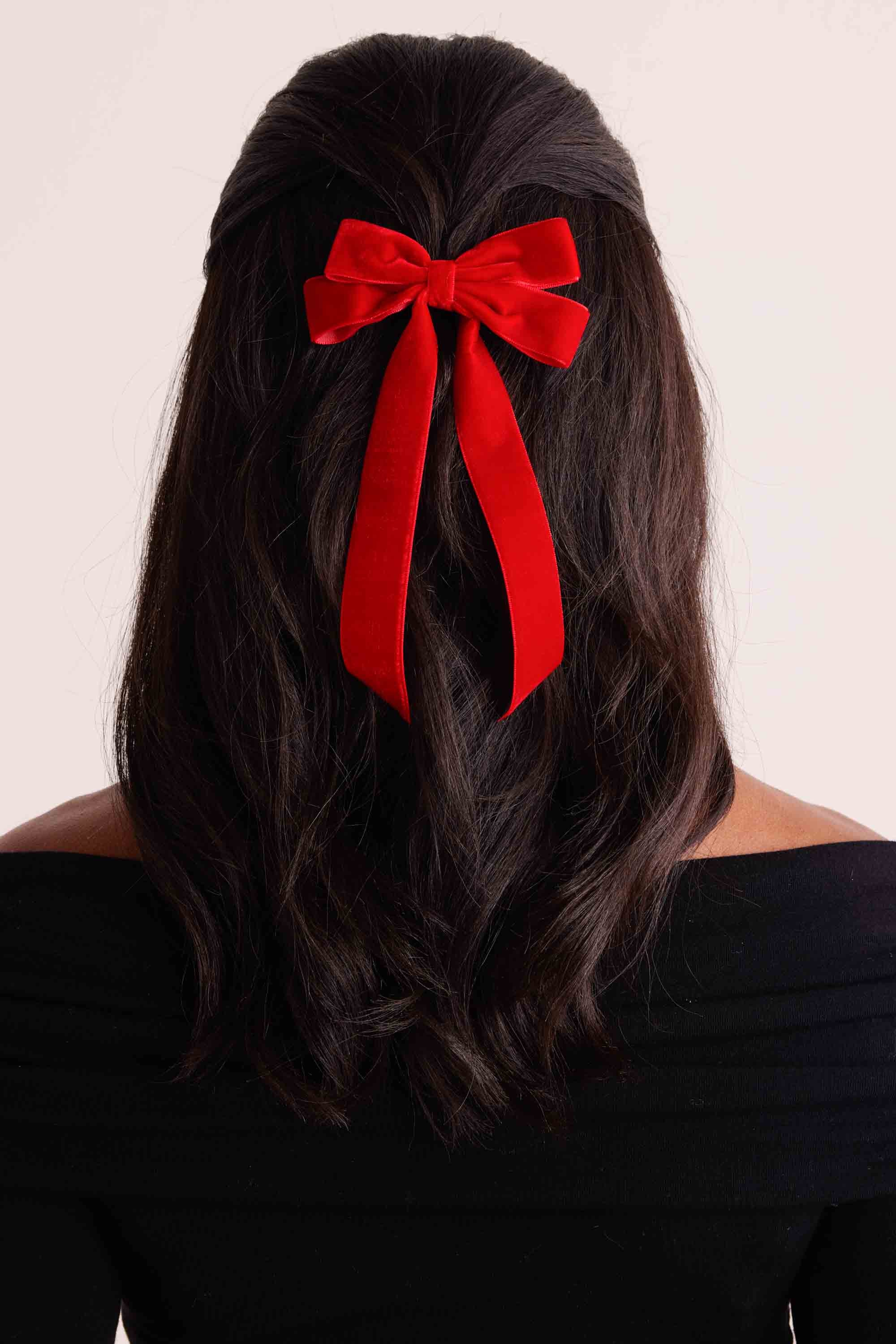 Lizzie Bow Clip- Red