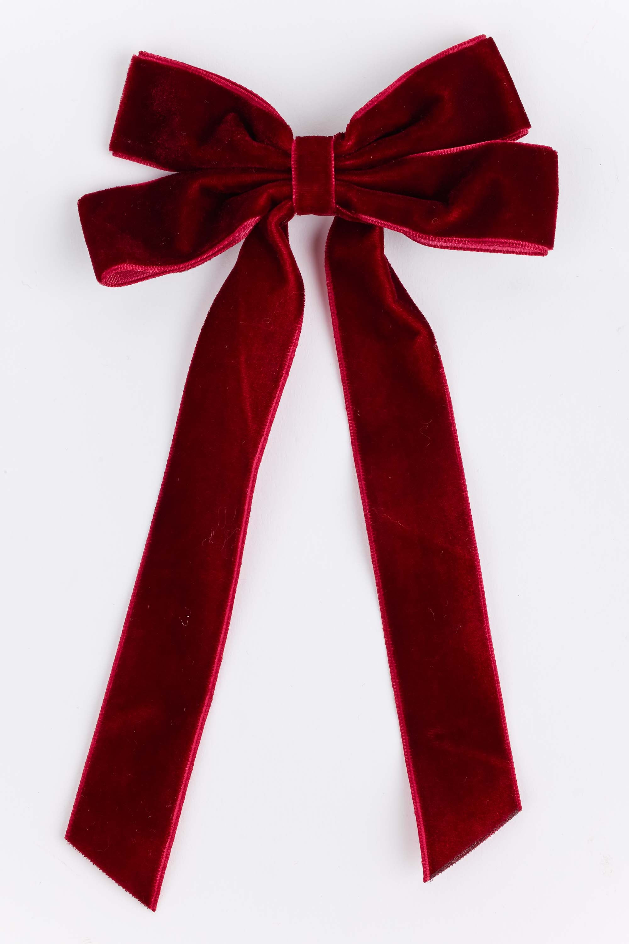 Lizzie Bow Clip- Burgundy