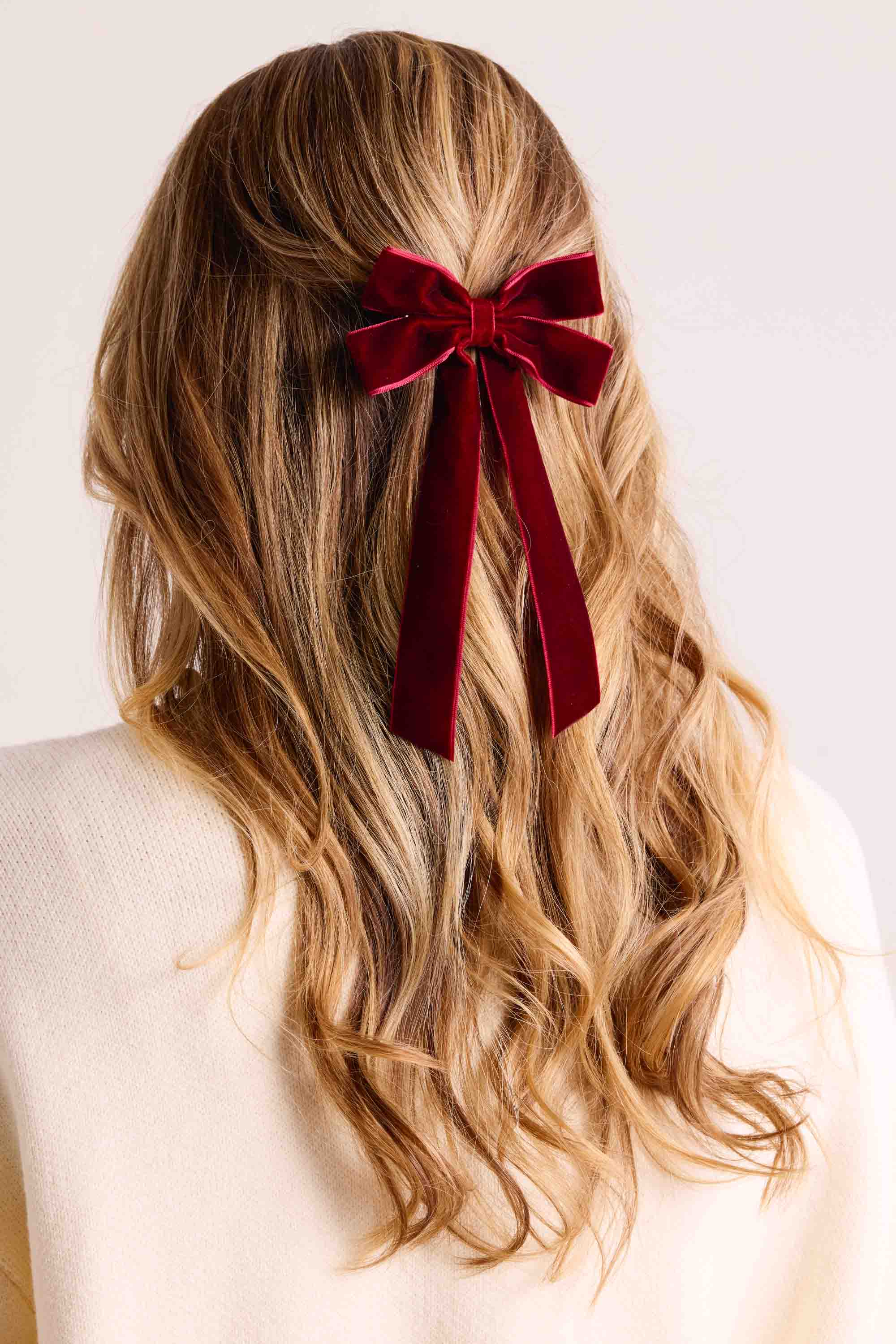 Lizzie Bow Clip- Burgundy