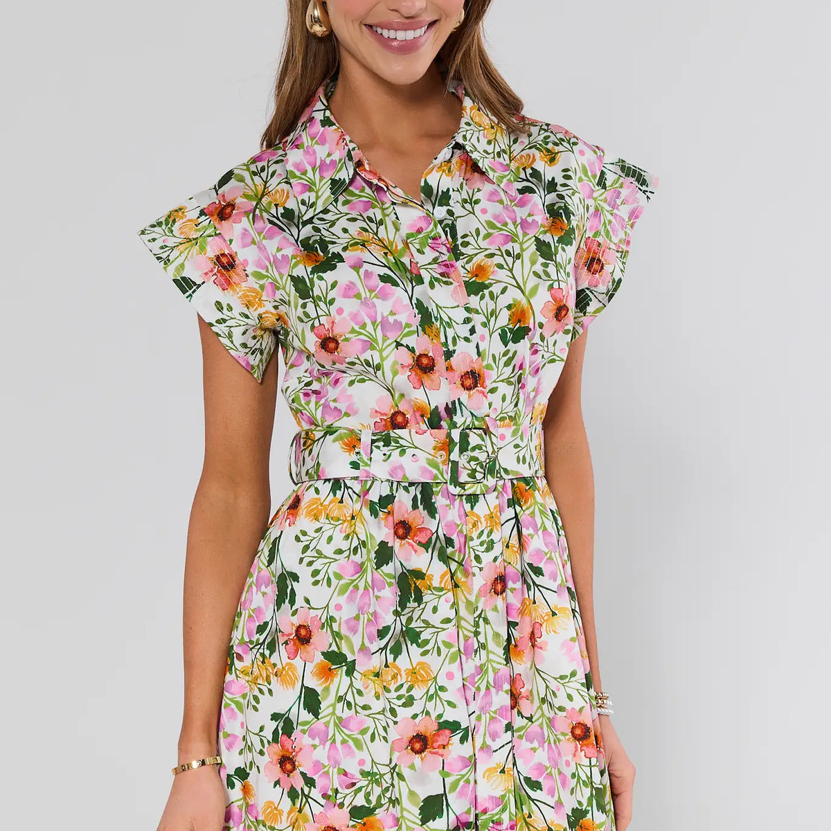 elsie floral midi dress Elsie Multi Floral Short Dress | Women's Clothing