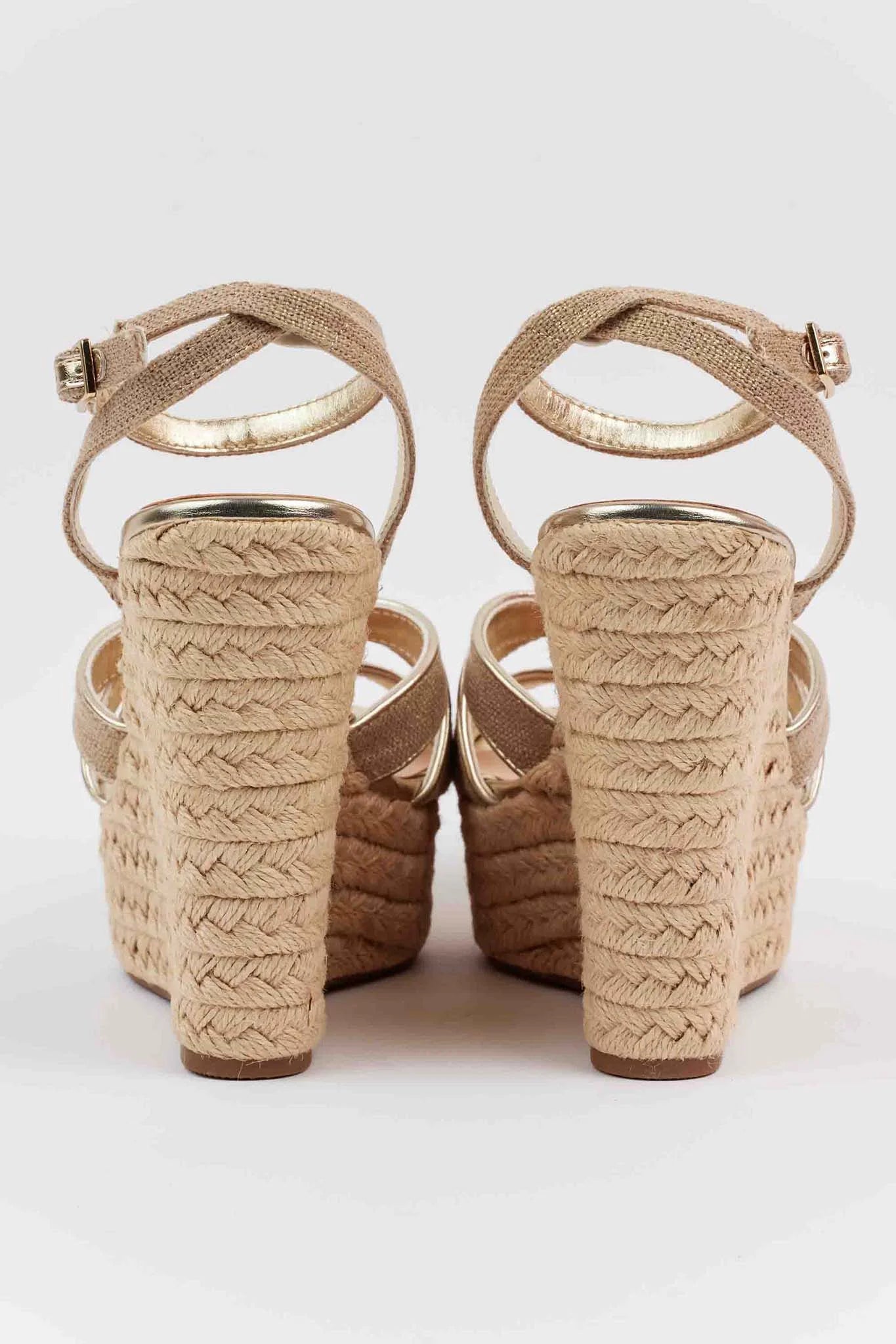 Cassandra Wedges- Beige